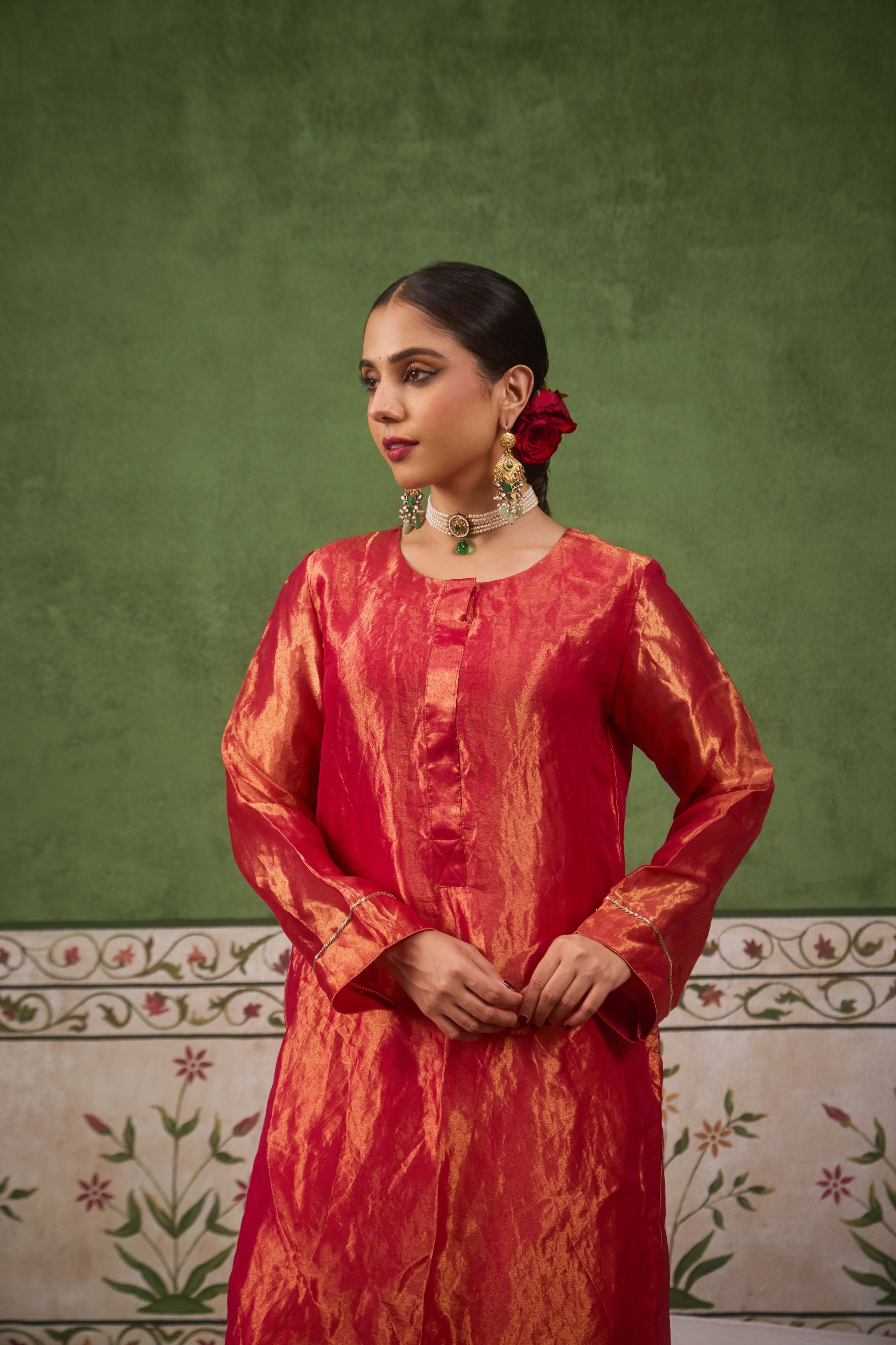 Inayat 2.0 Pink Tissue Kurta Set