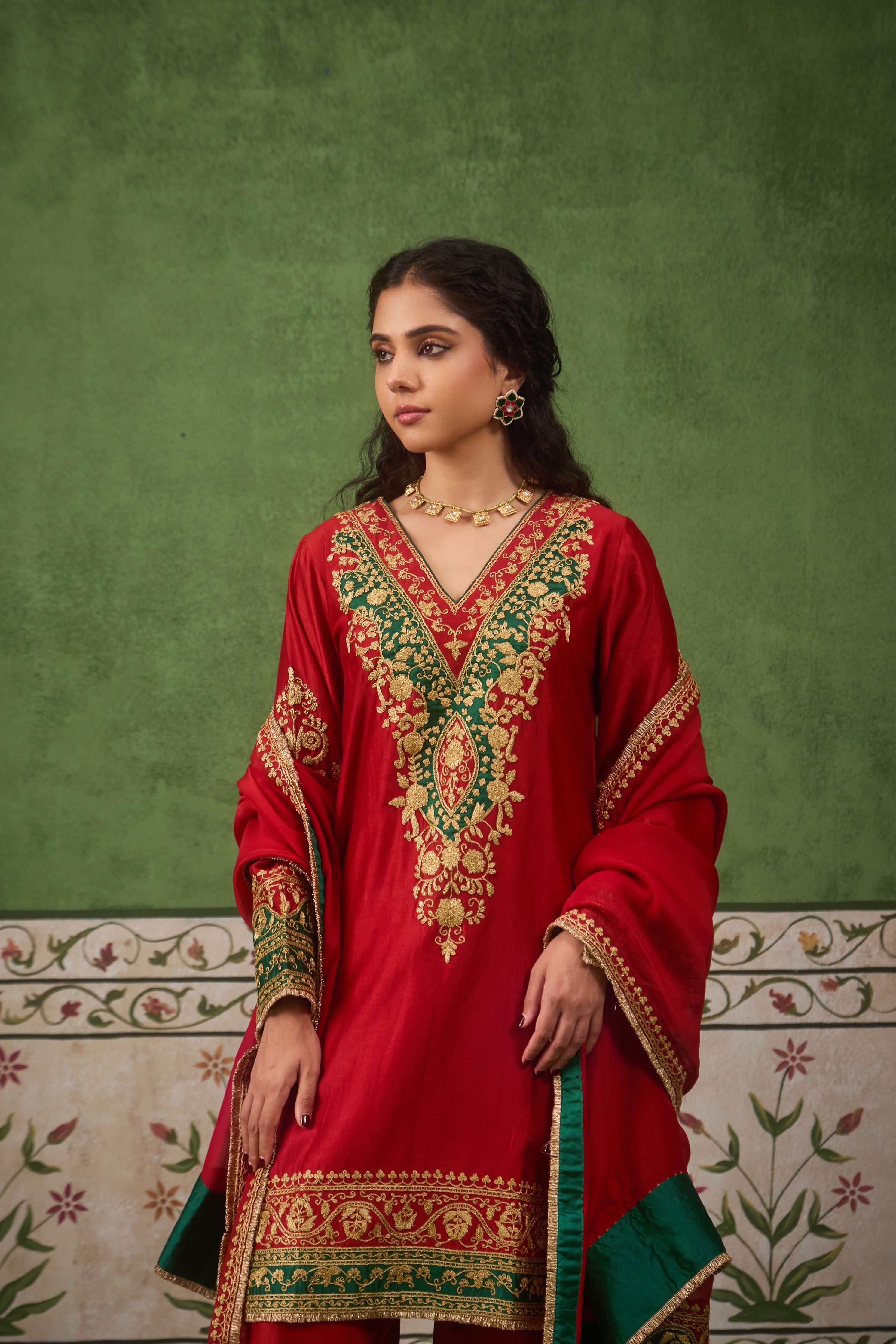 Inayat 2.0 Red Green Kurta Set