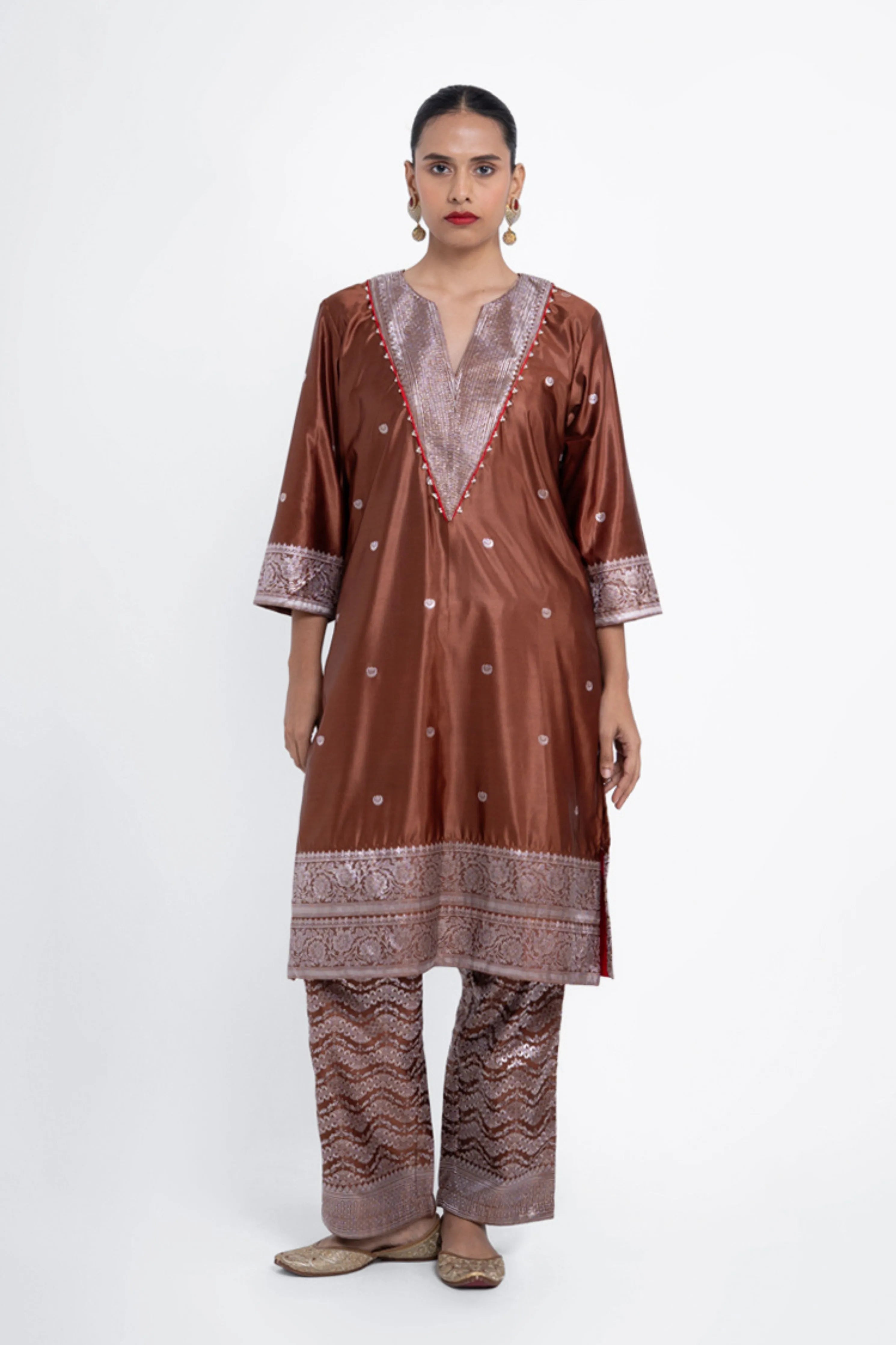Kiran Kurta Set In Brown