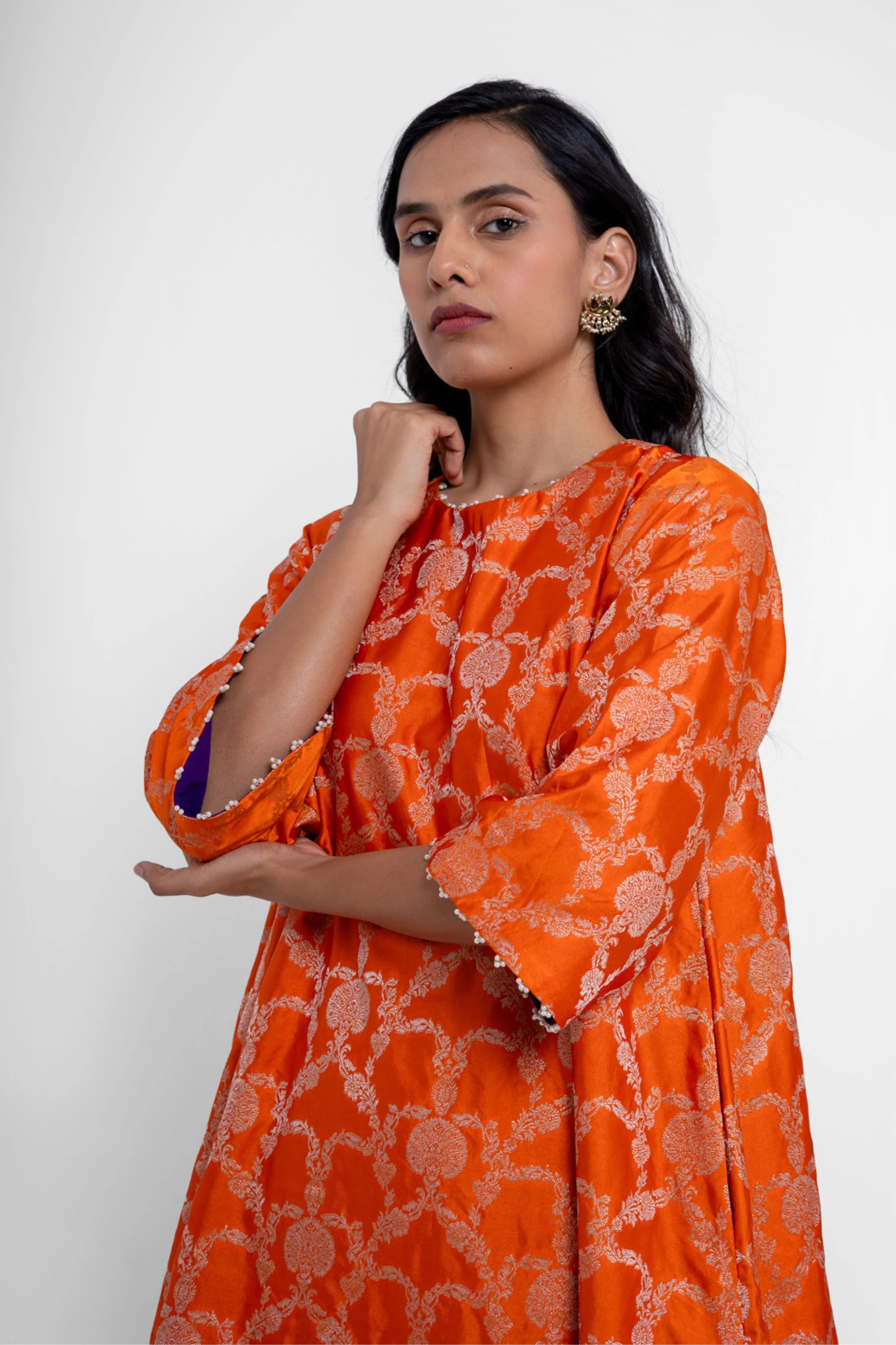 Jaya Kurta Set In Orange