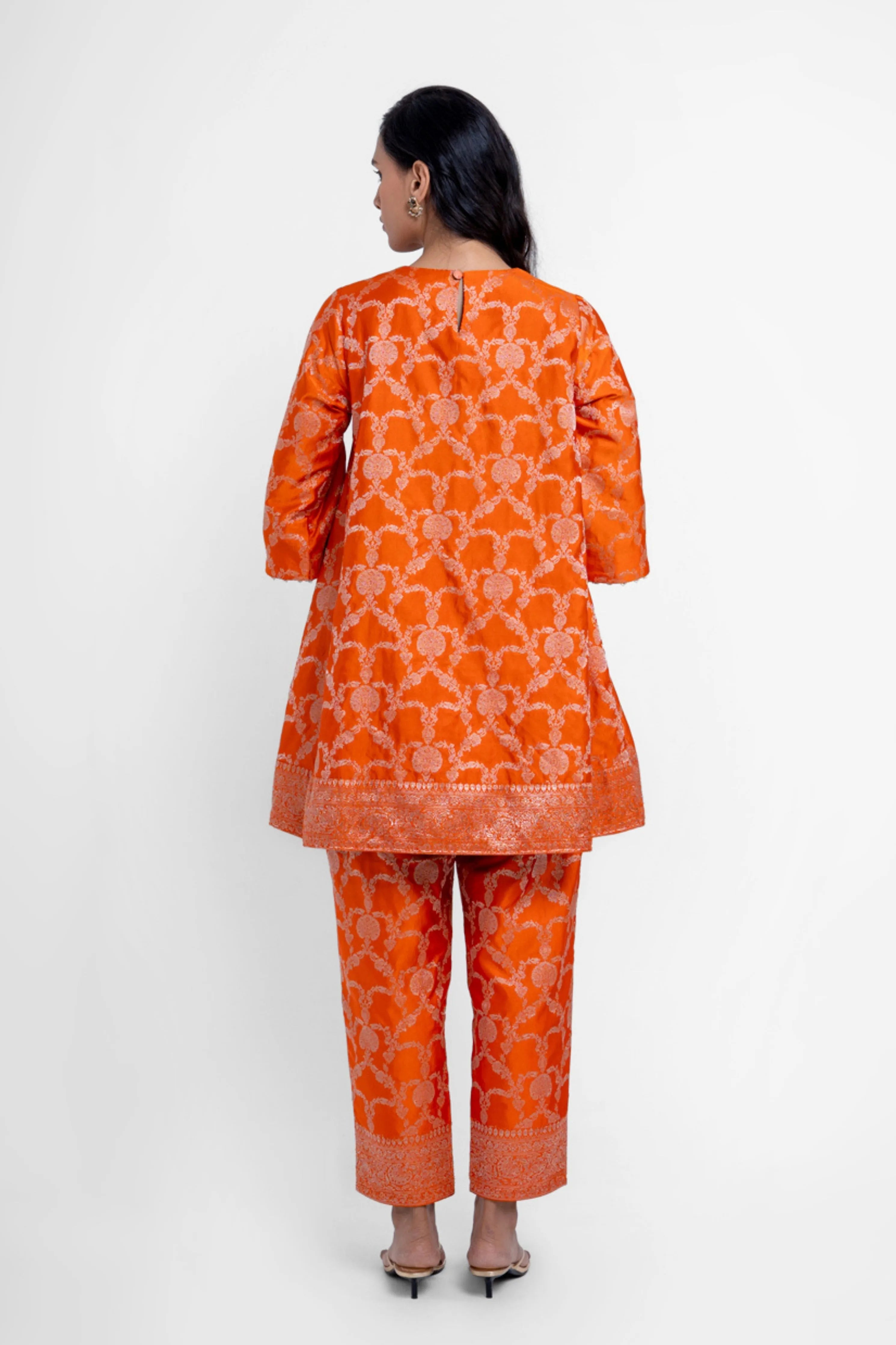 Jaya Kurta Set In Orange