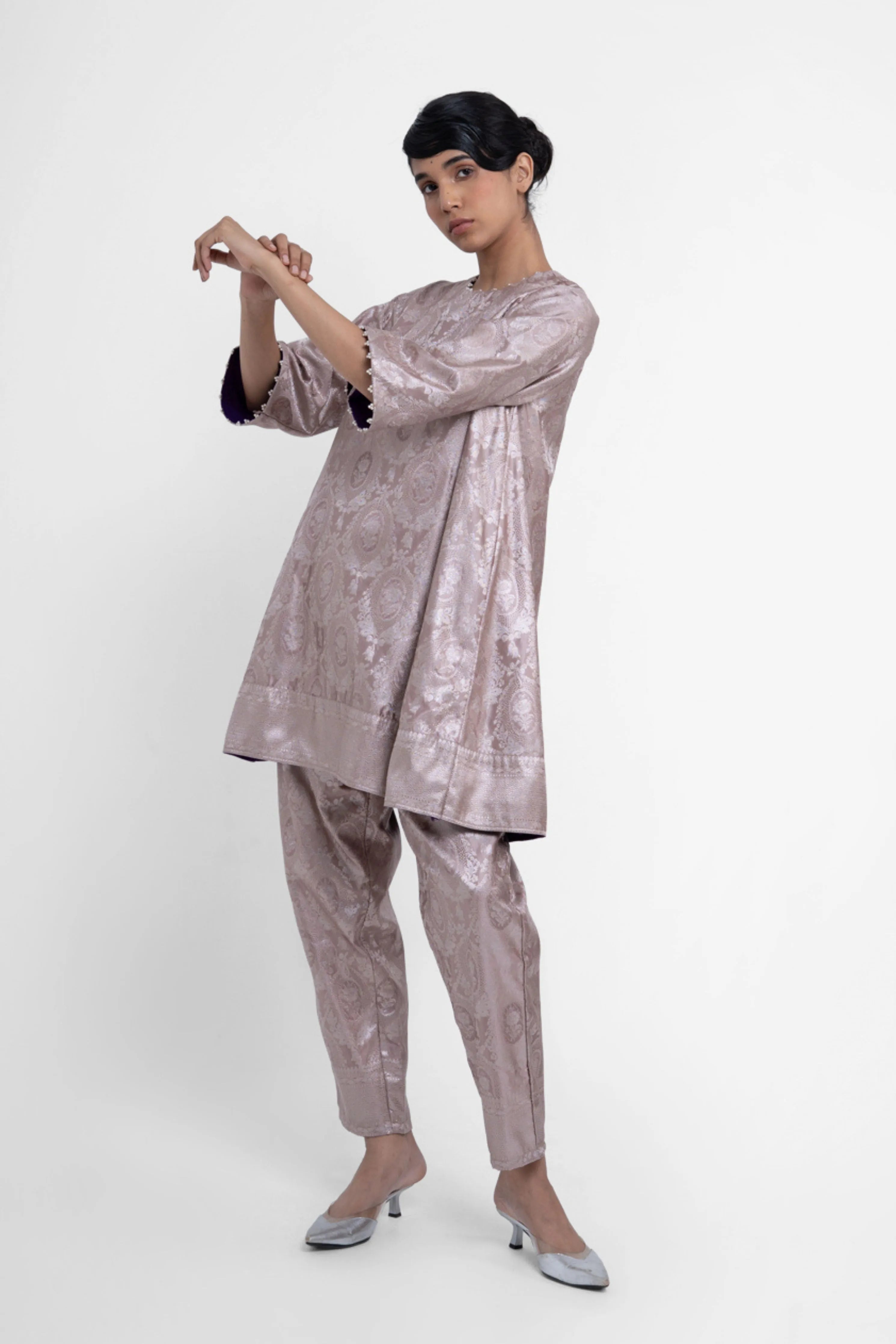 Jaya Kurta Set In Grey
