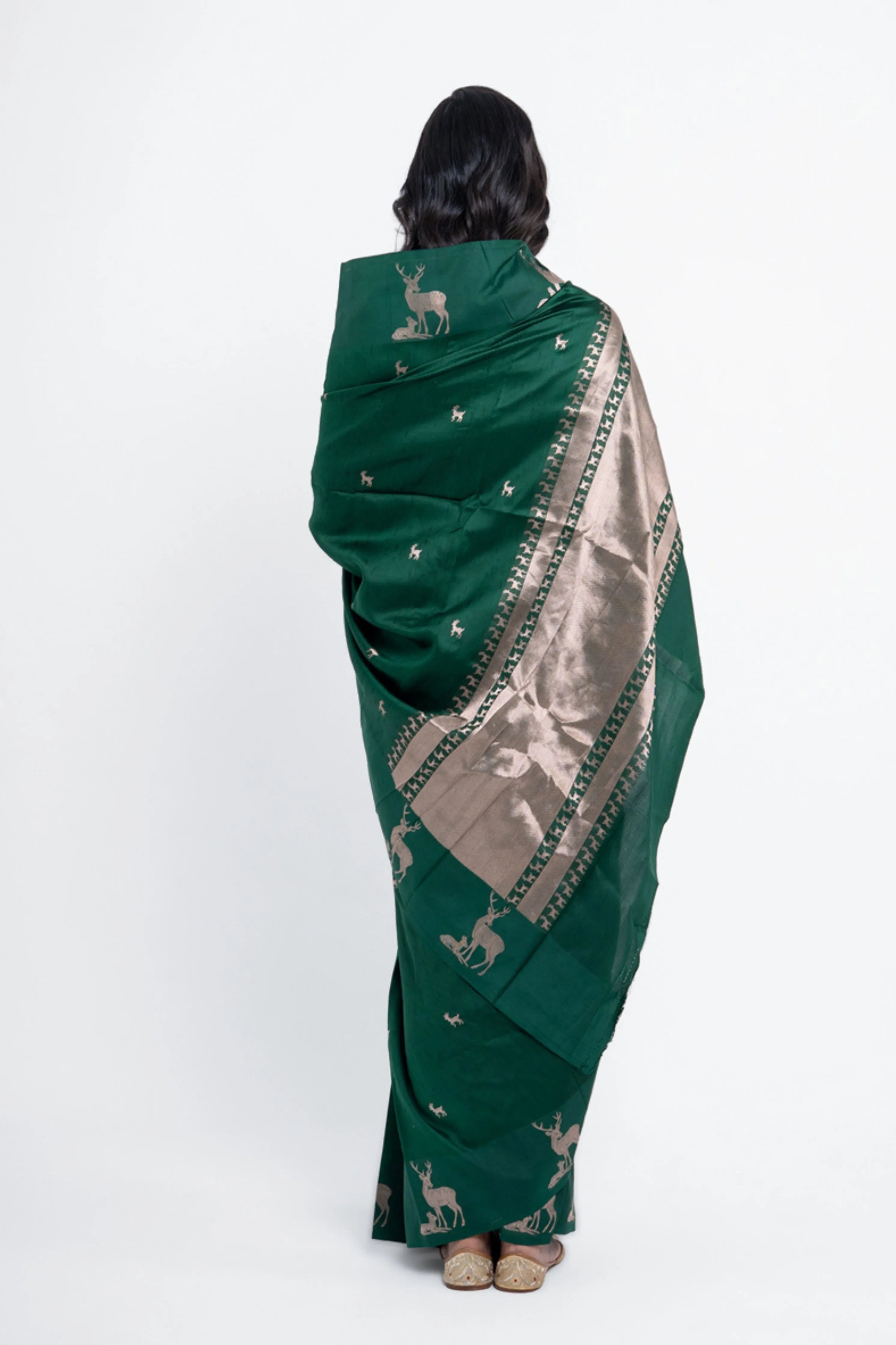 Hiran Green Pure Silk Saree