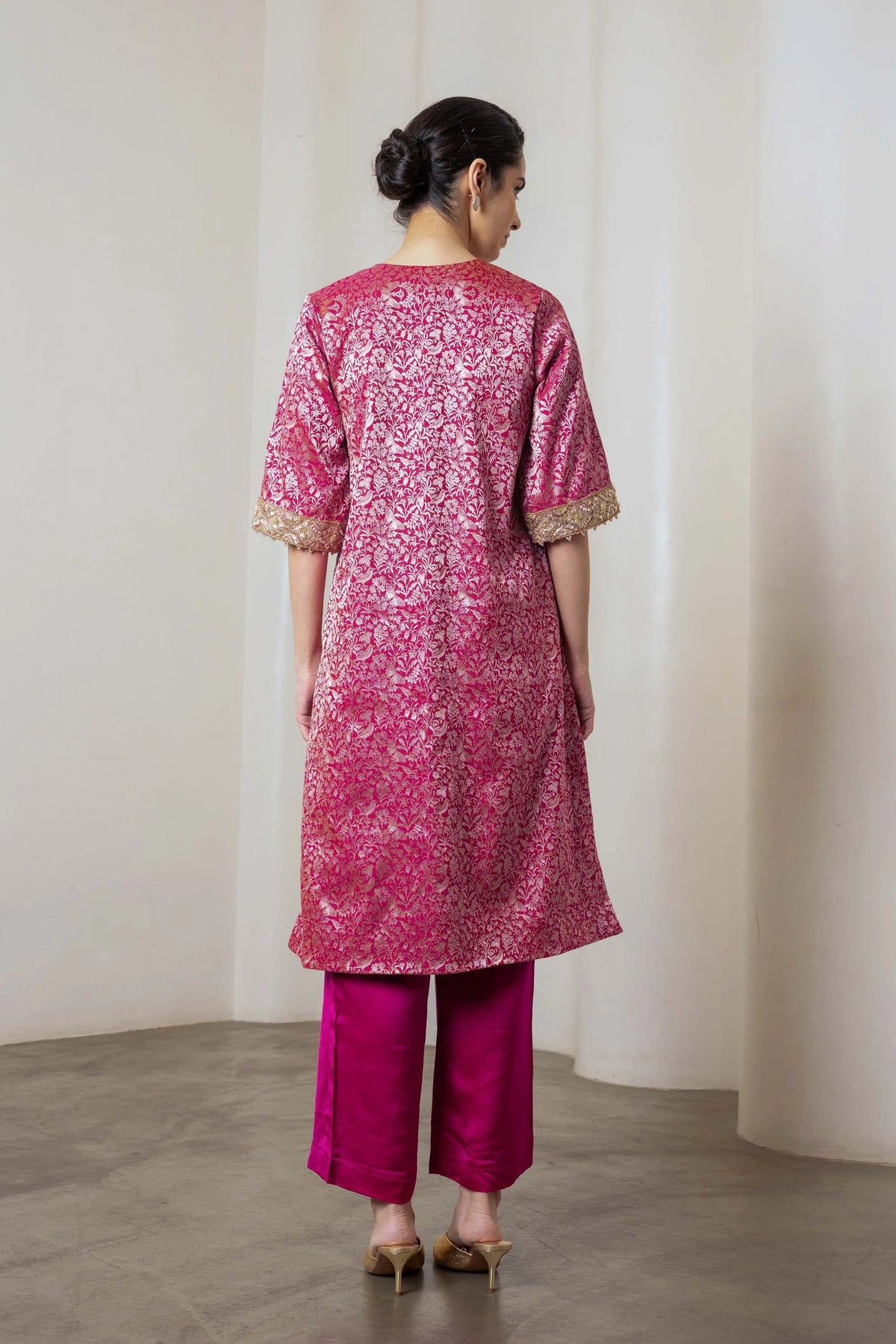 Rysa Kurta Set Magenta