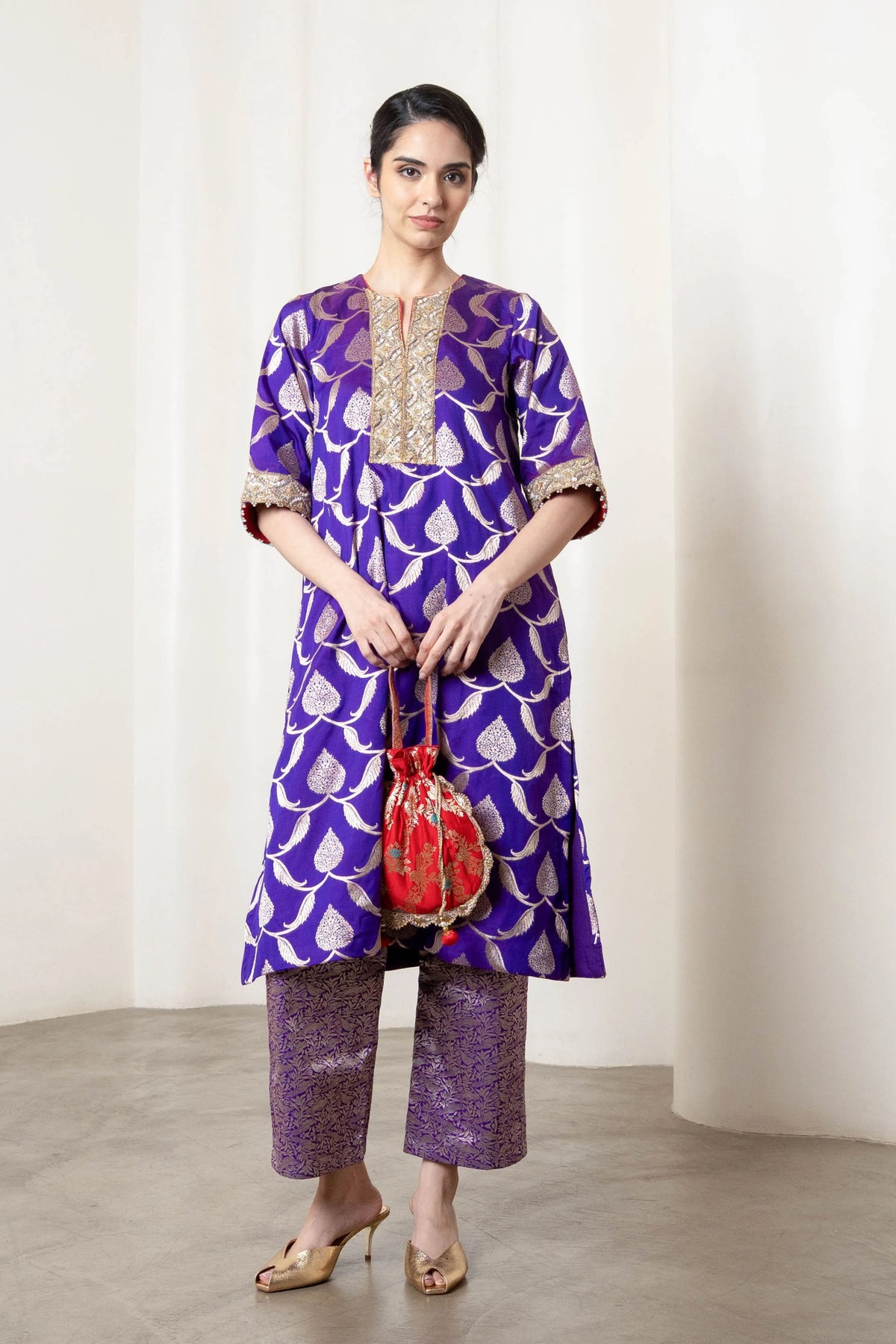 Kris Kurta Set Purple