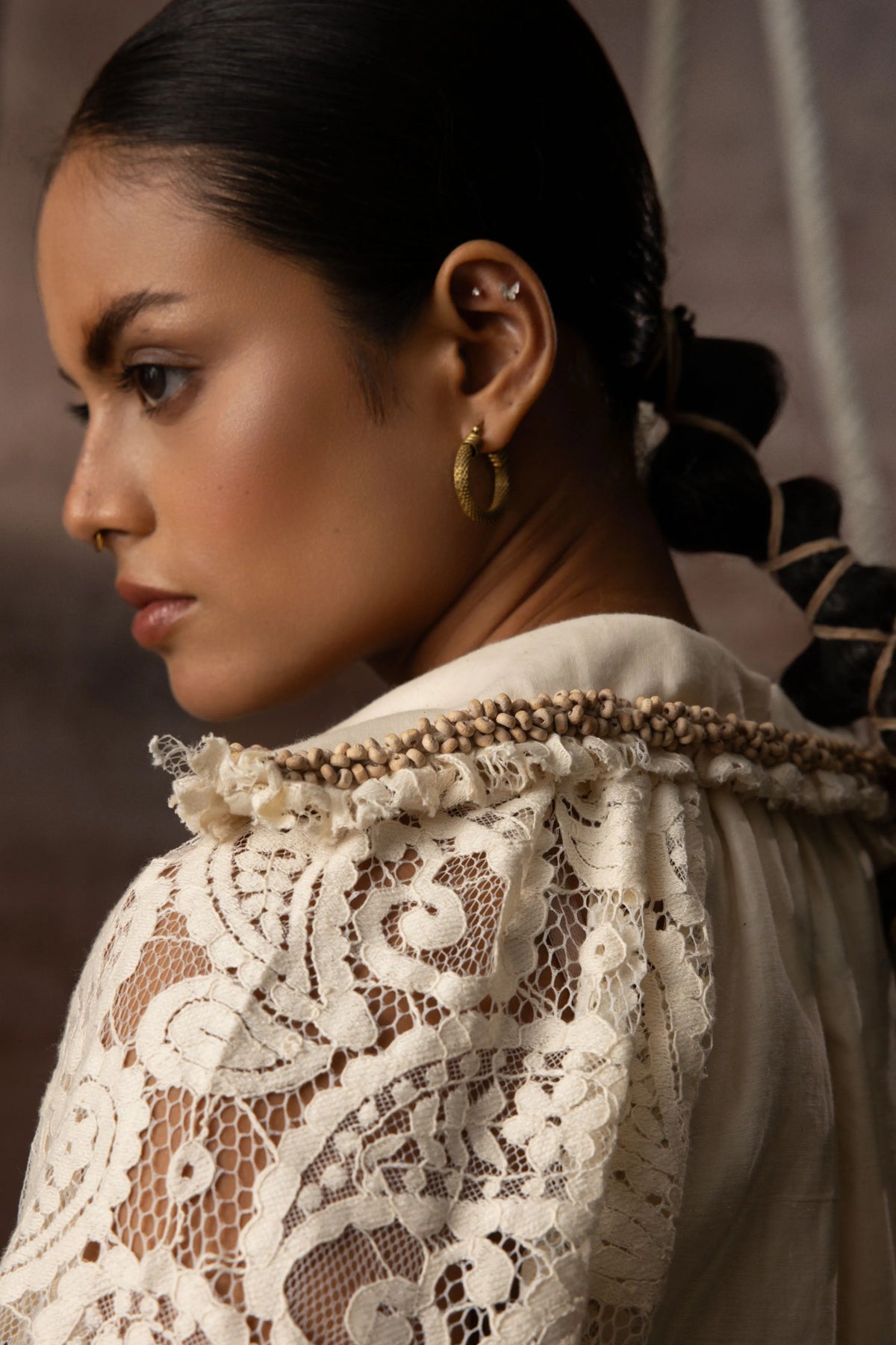 Ivory Panelled Trousers