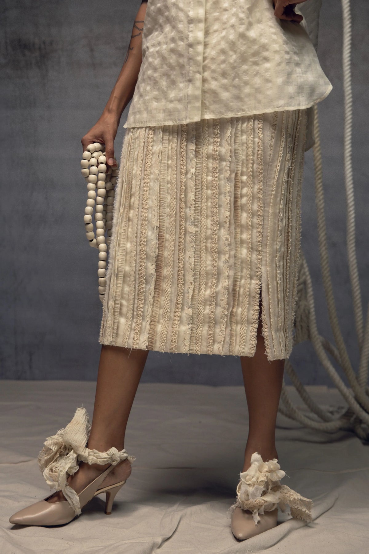 Ivorykhadi Silk Checkered Shirt