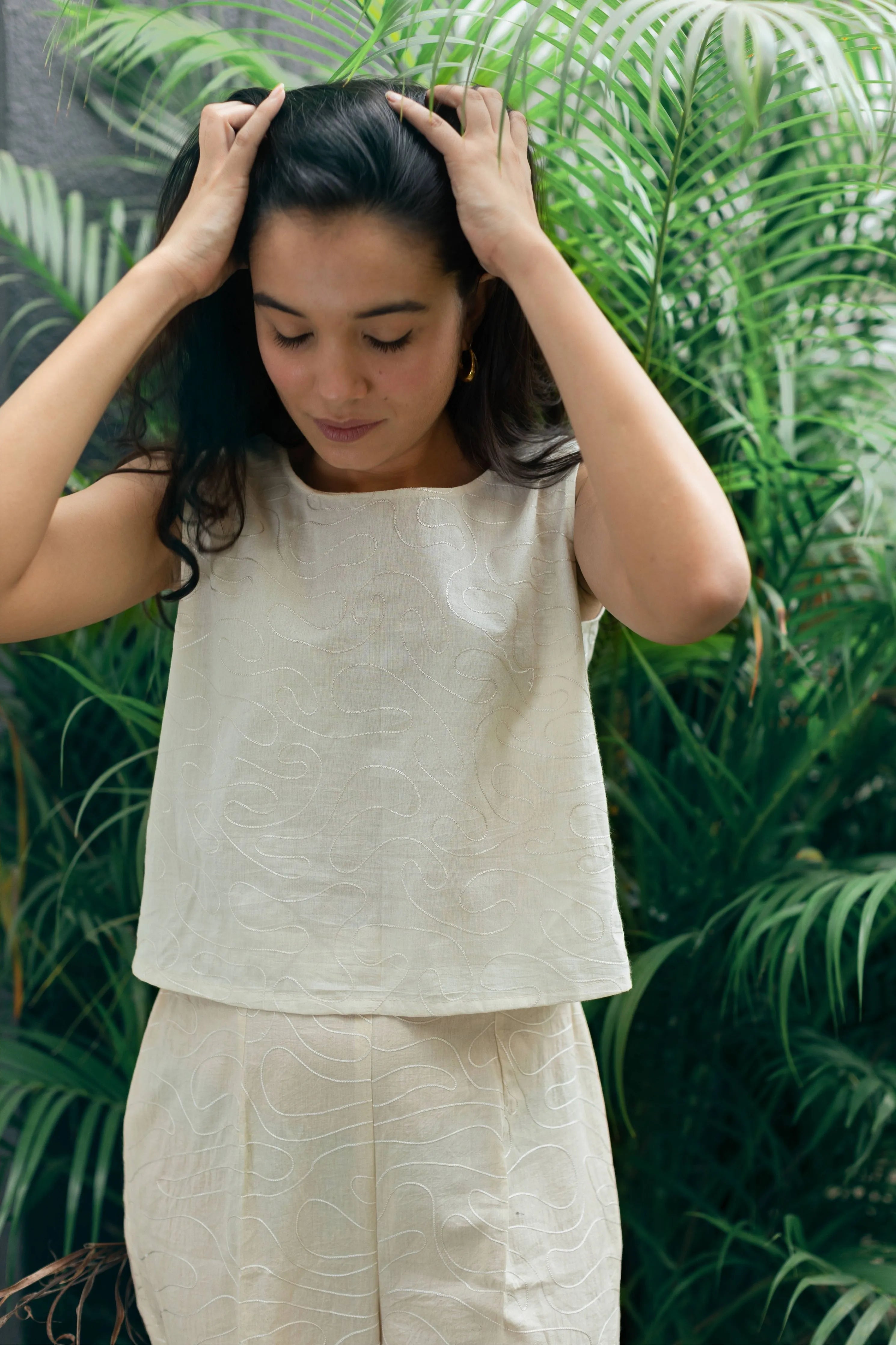 Contemporary Embroidered Organic Cotton Co-ord Set