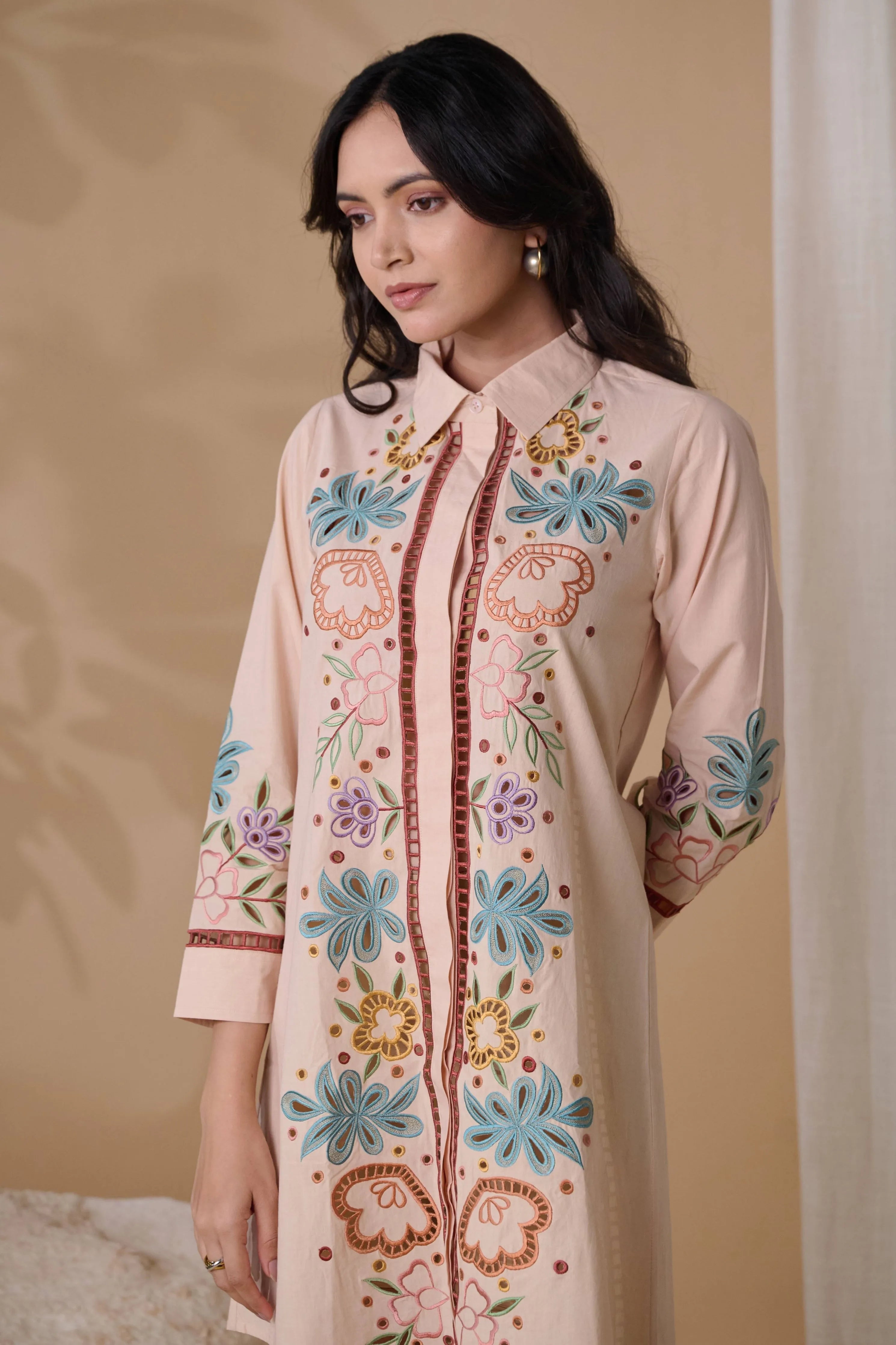 Sunset Bloom Shirt Dress