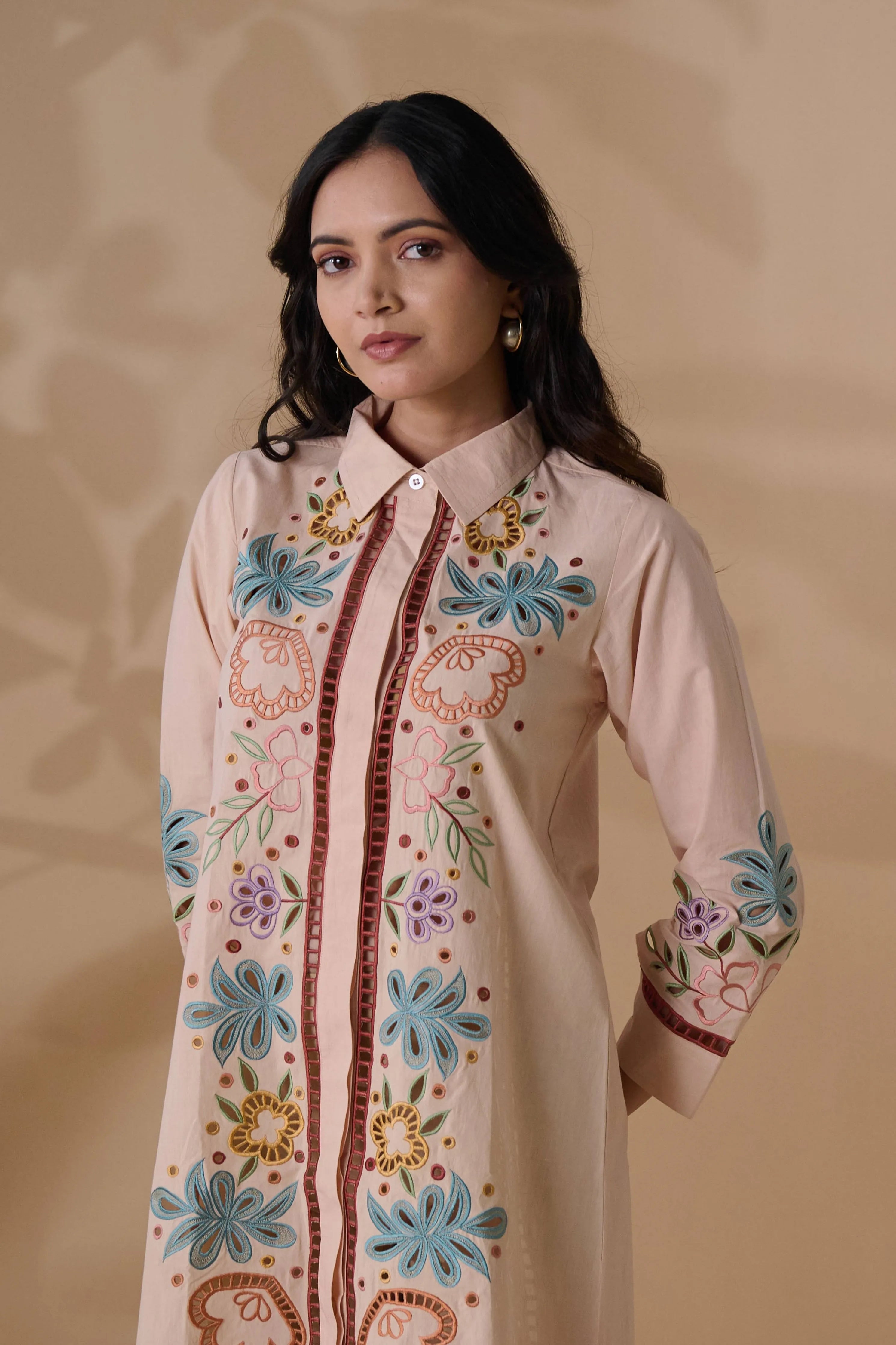 Sunset Bloom Shirt Dress