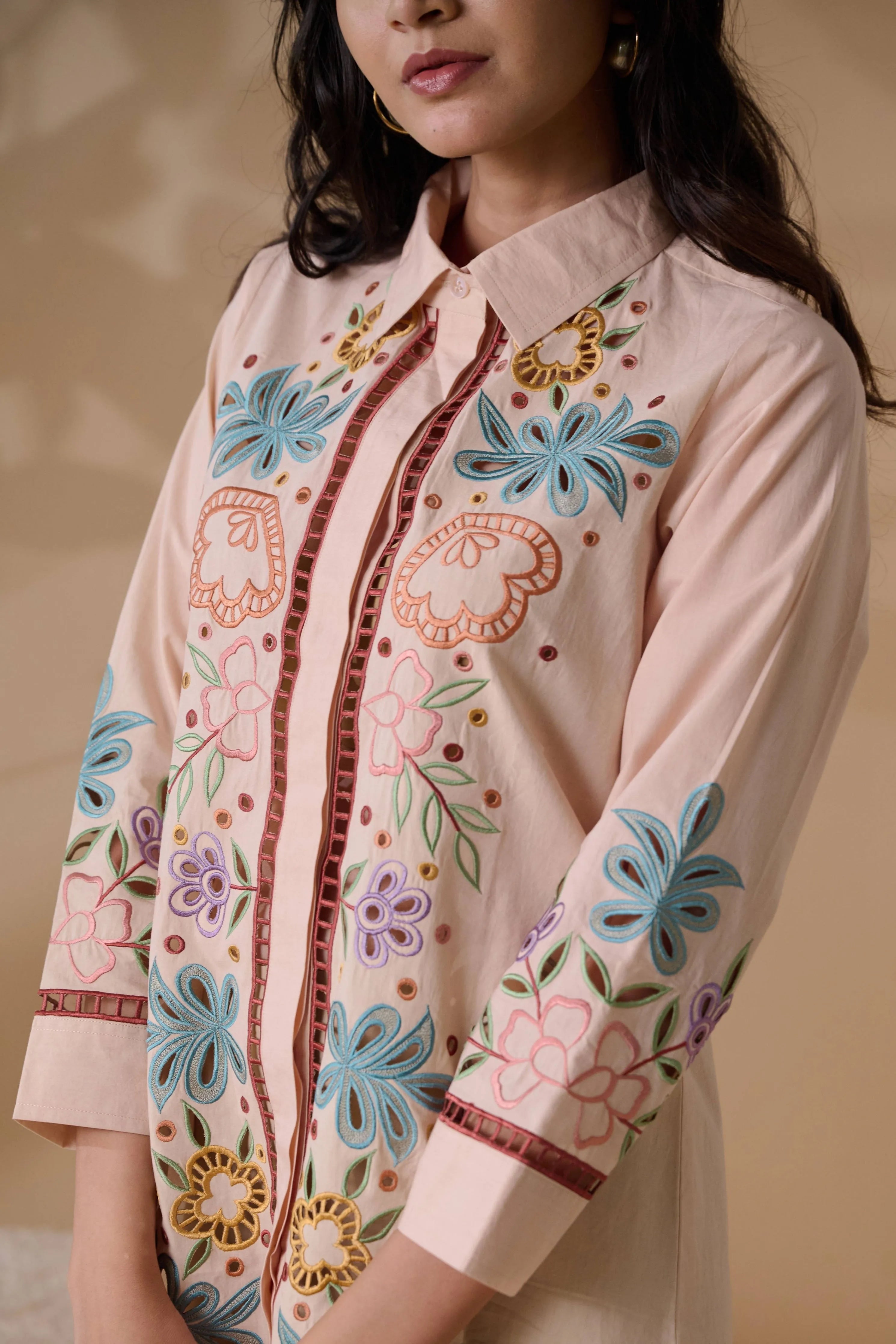 Sunset Bloom Shirt Dress