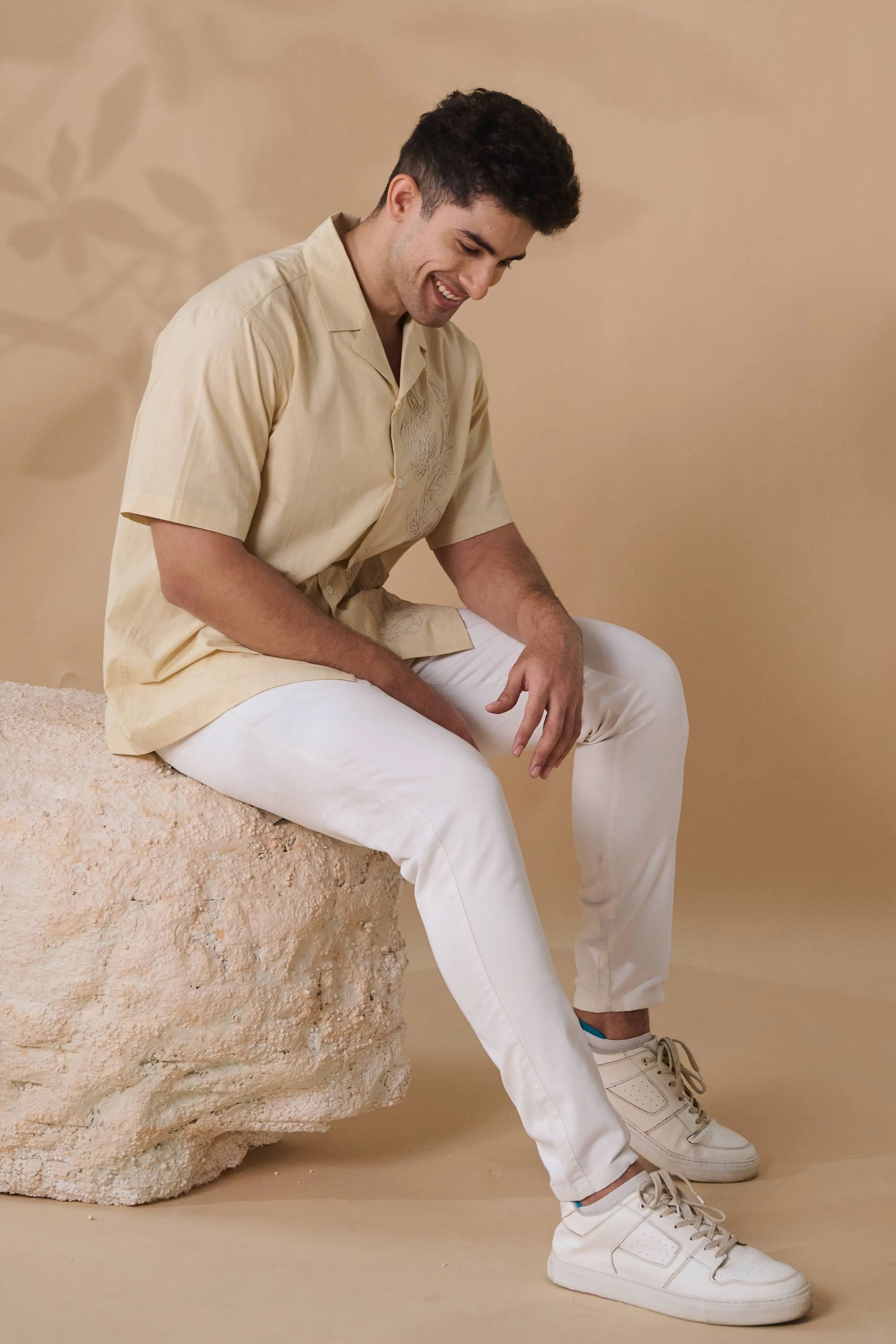 Beige Bloom Organic Cotton Shirt
