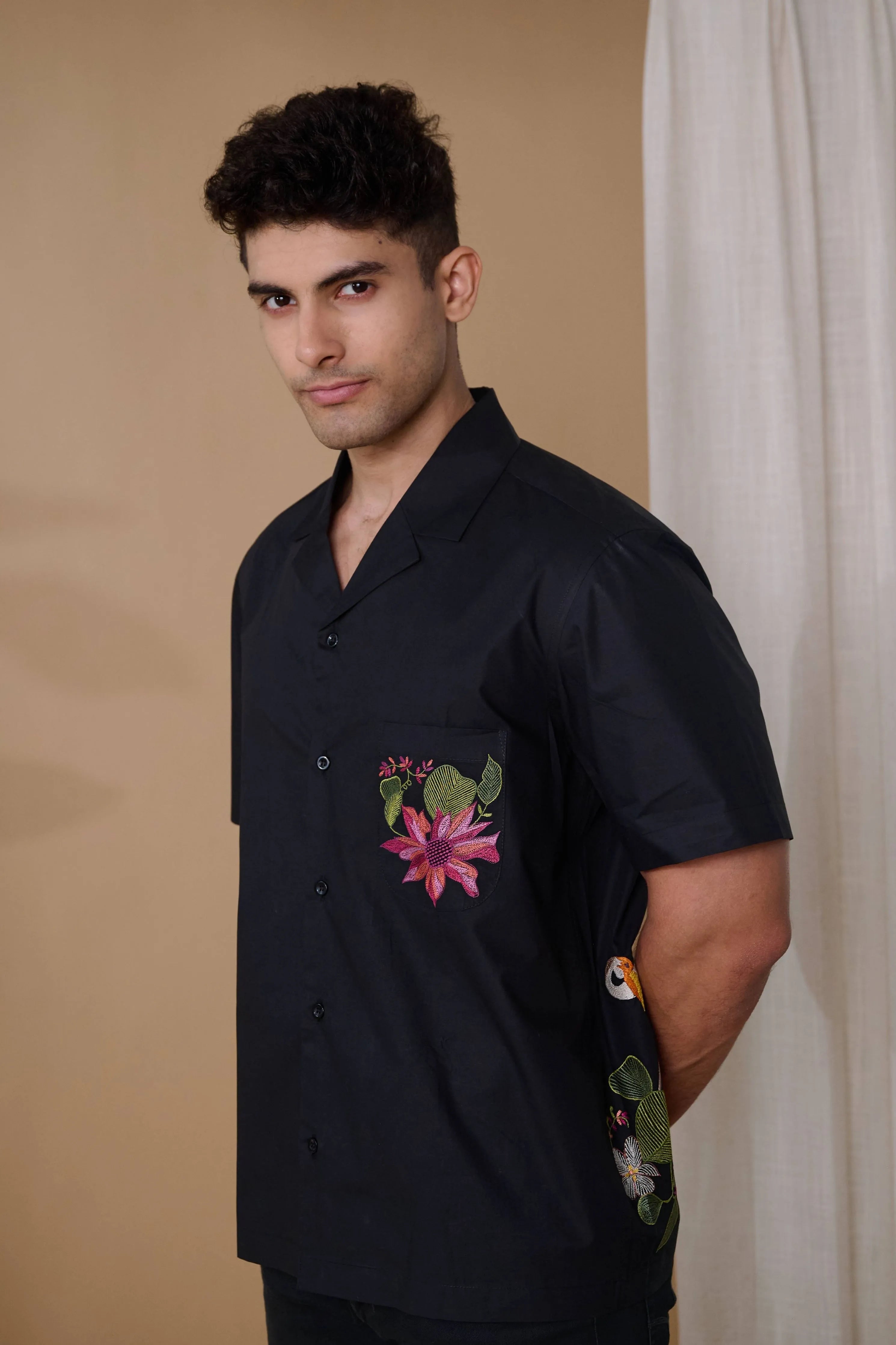 Black Oasis Flamingo Shirt