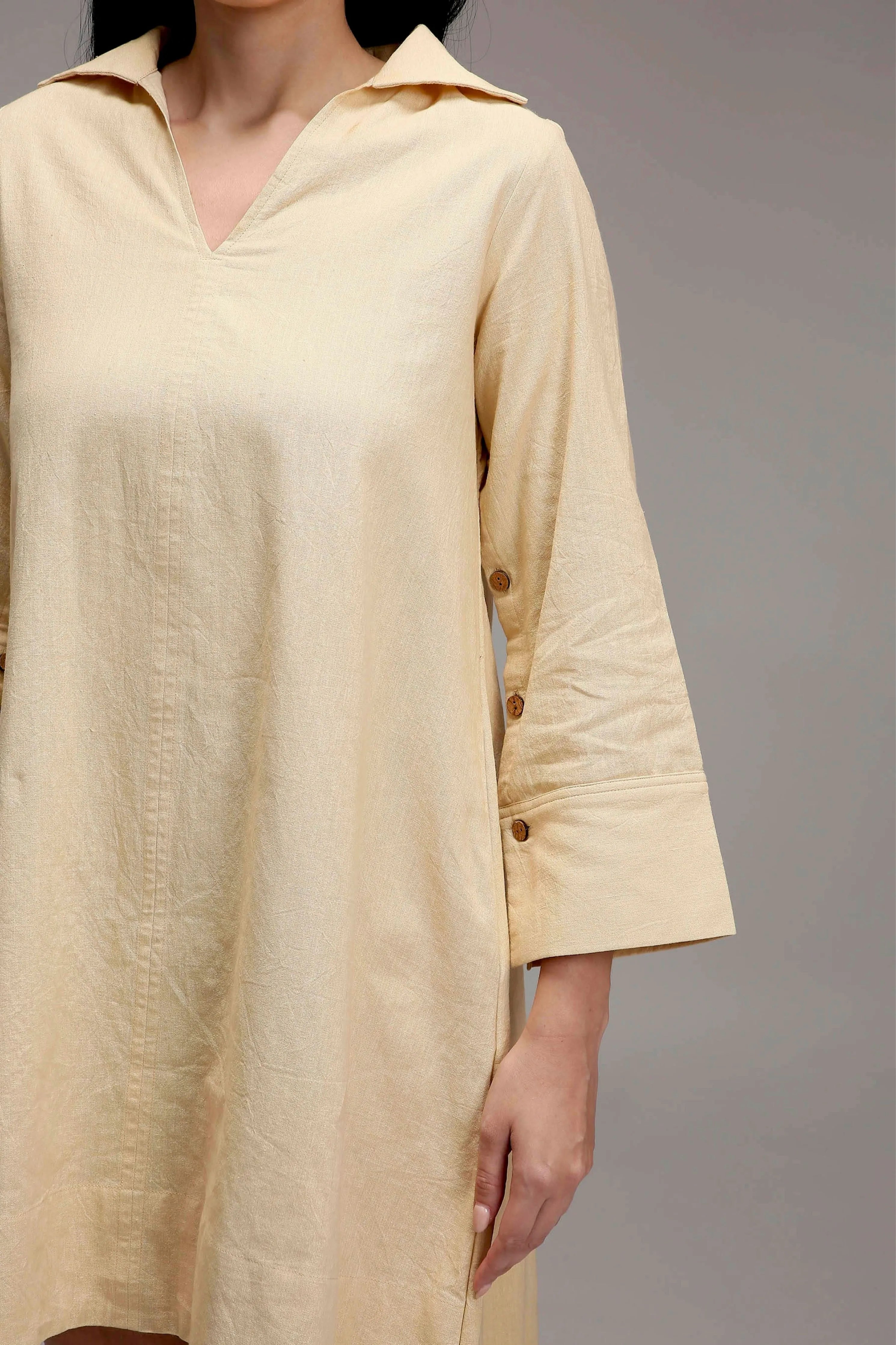 Egg-Shell A-Line Shift Dress