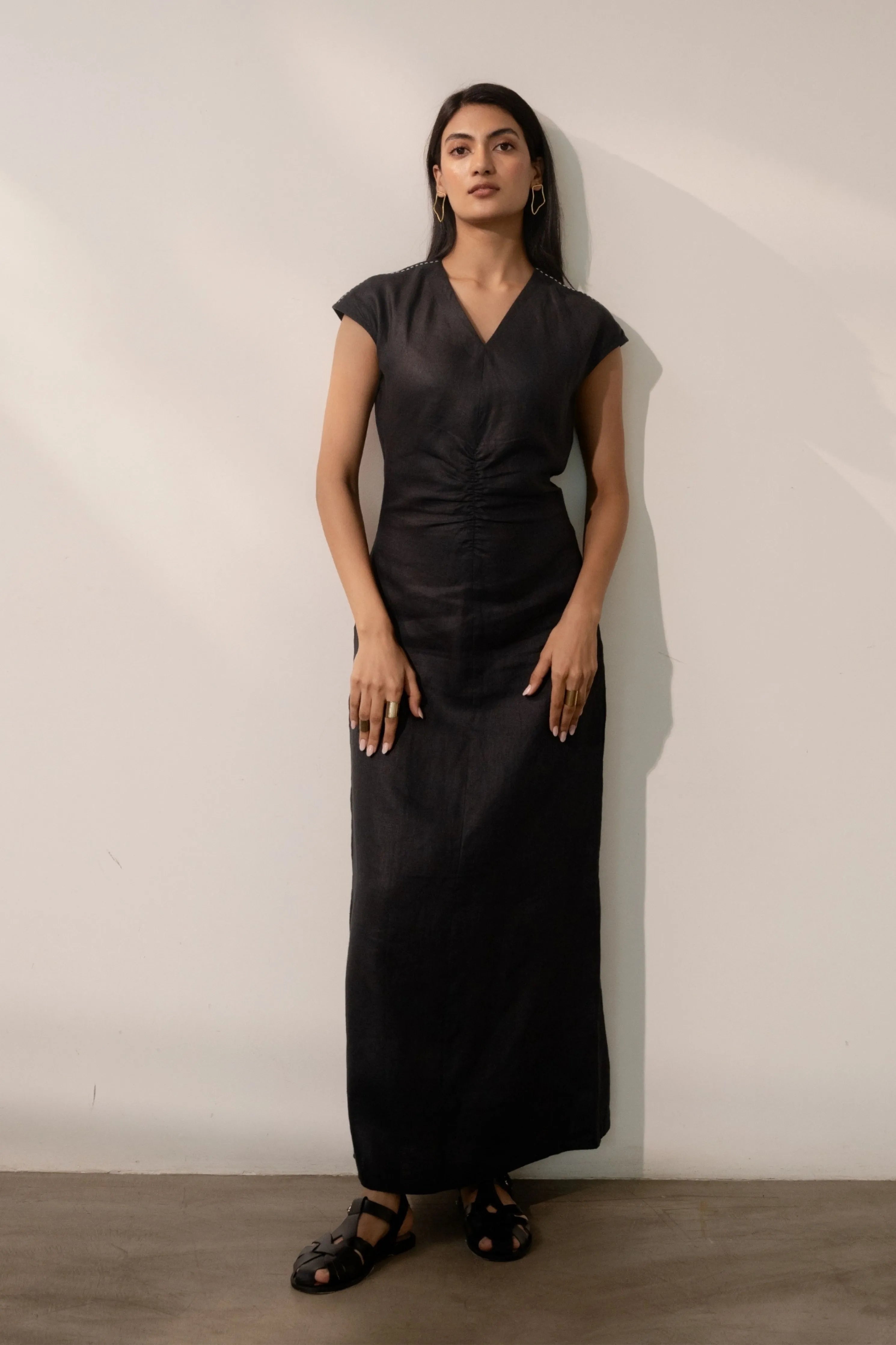 Ebony Black Cinched Dress