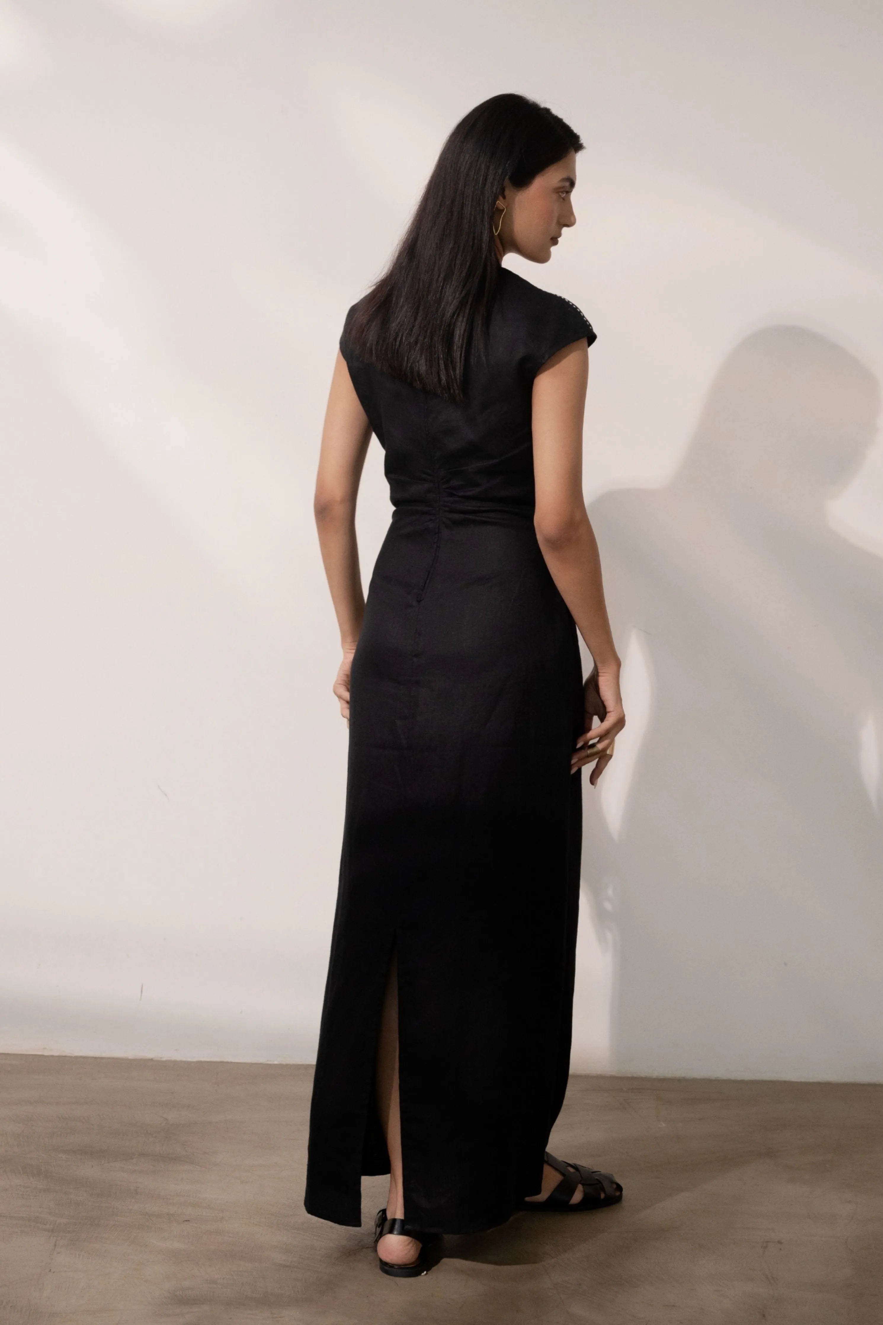Ebony Black Cinched Dress