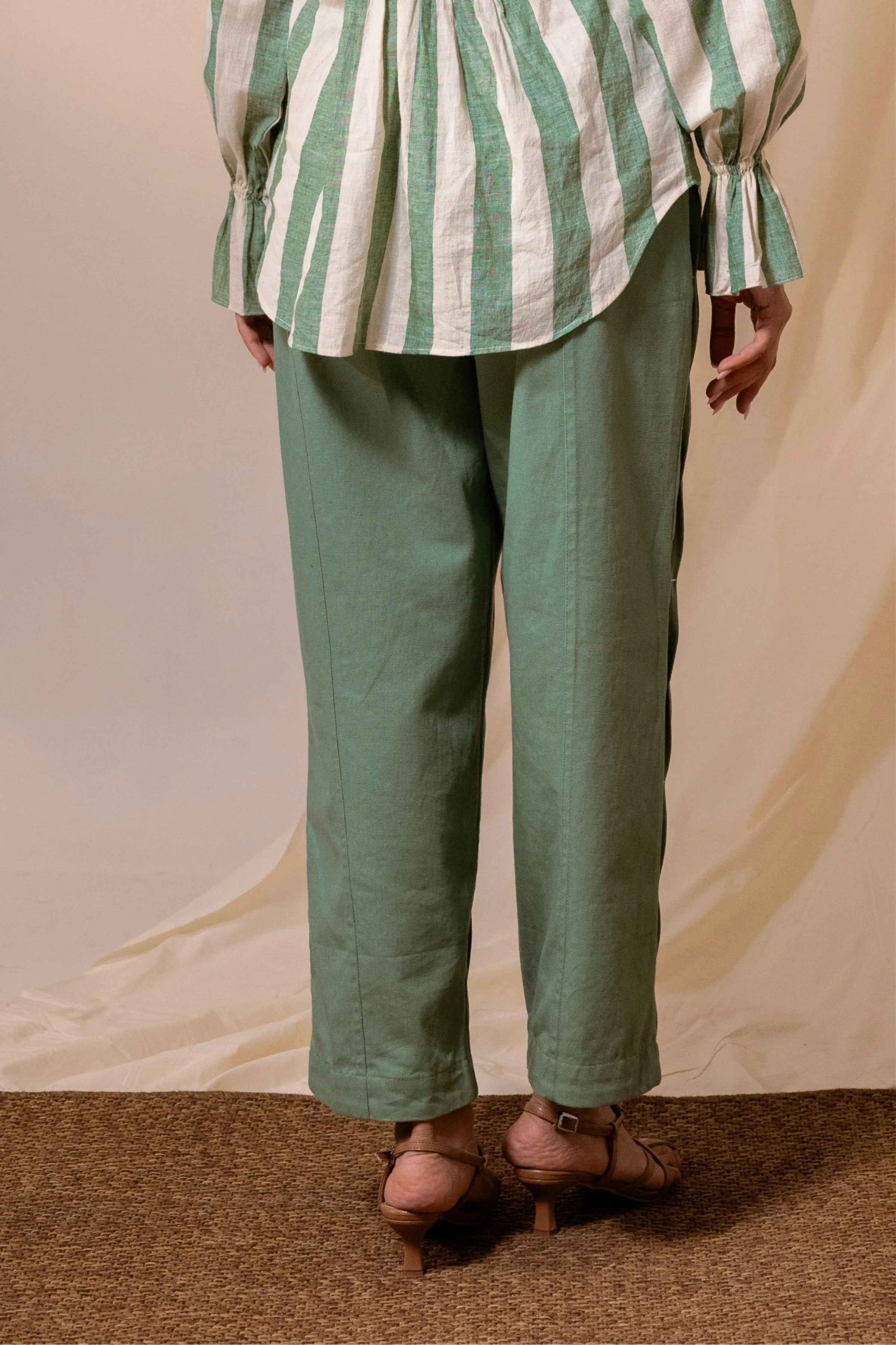 Fern Denim Pleated Pant