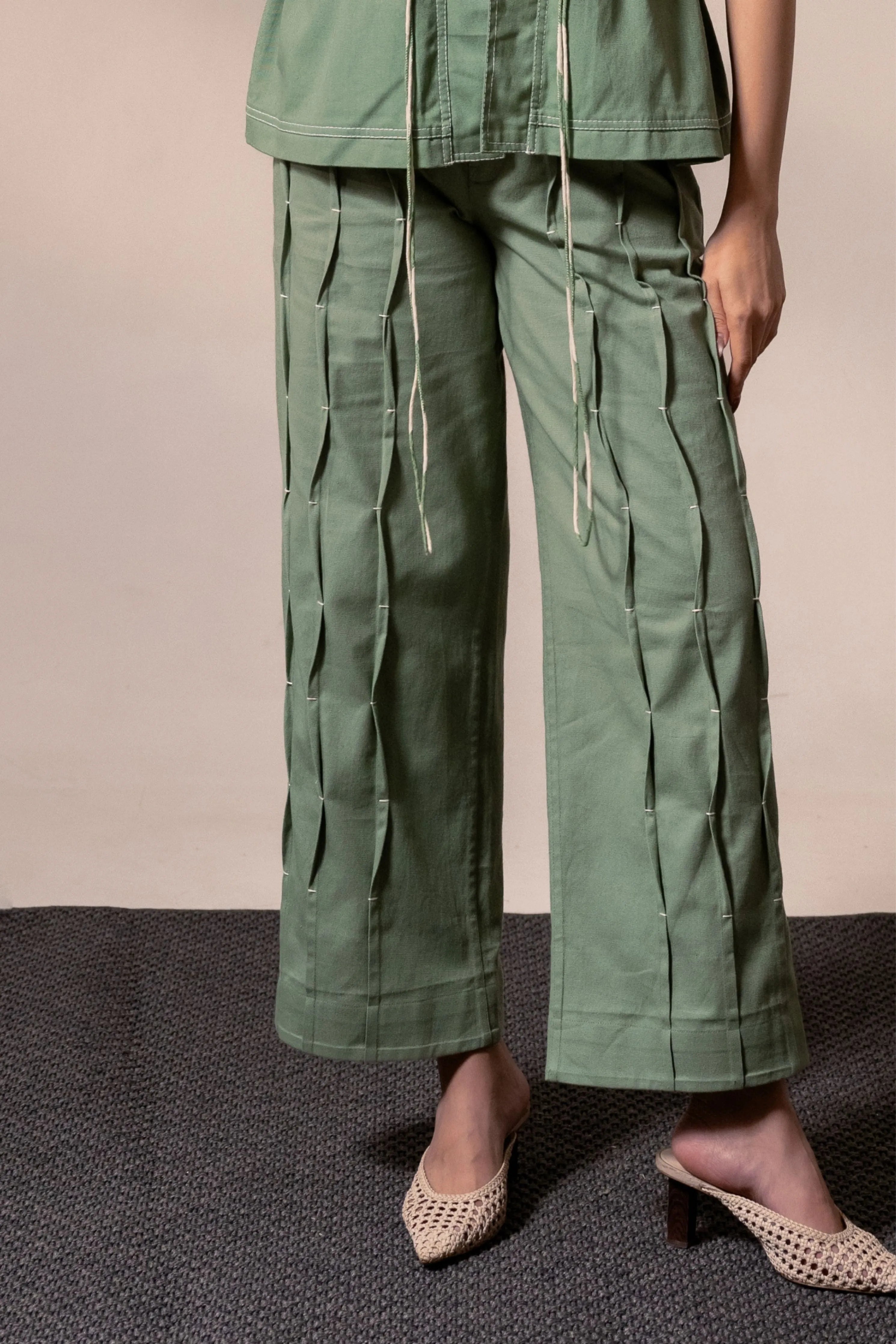 Fern Denim Pleated Pant