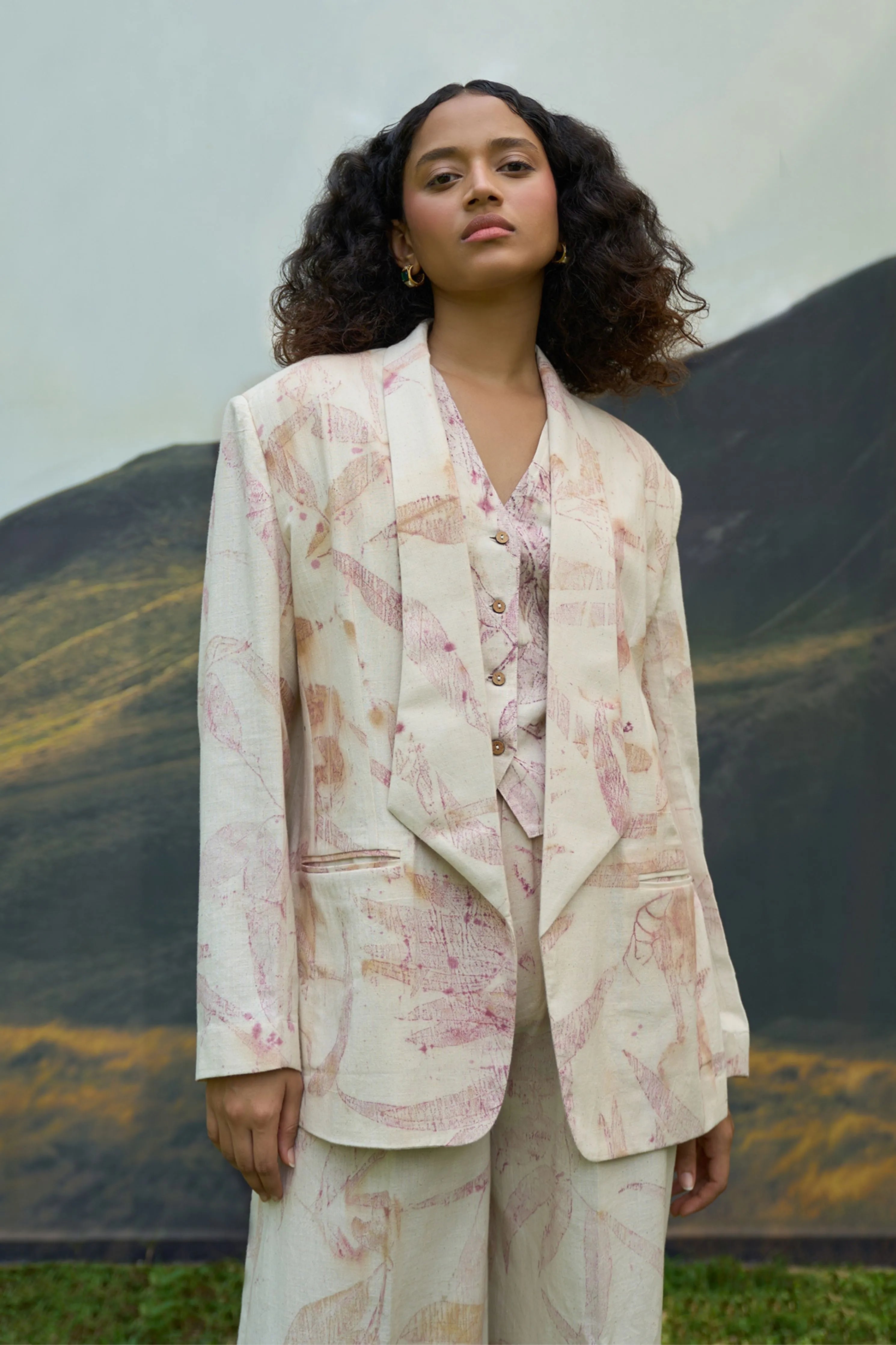 Pink Foliage Blazer