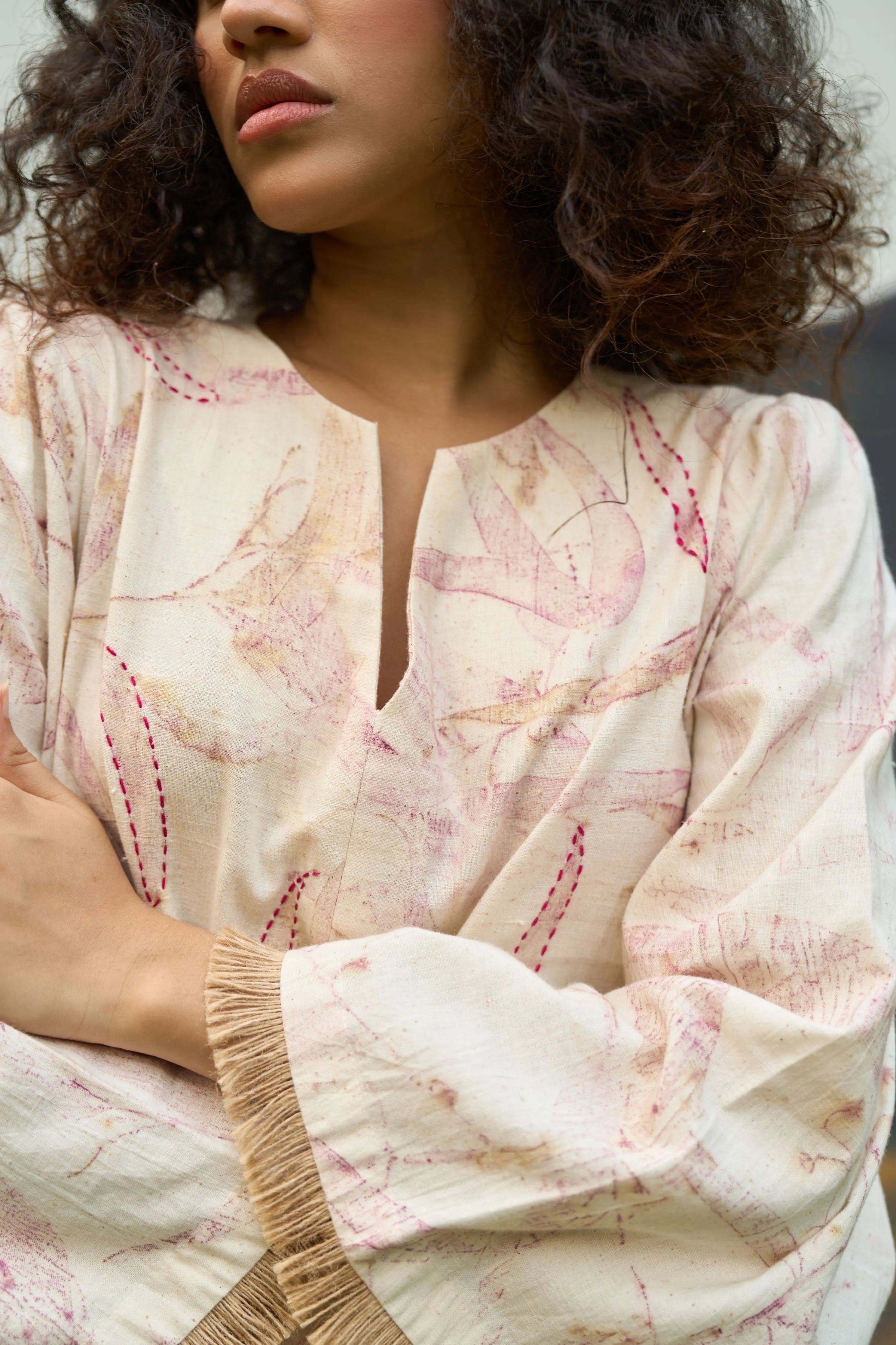 Pink Foliage Kurta