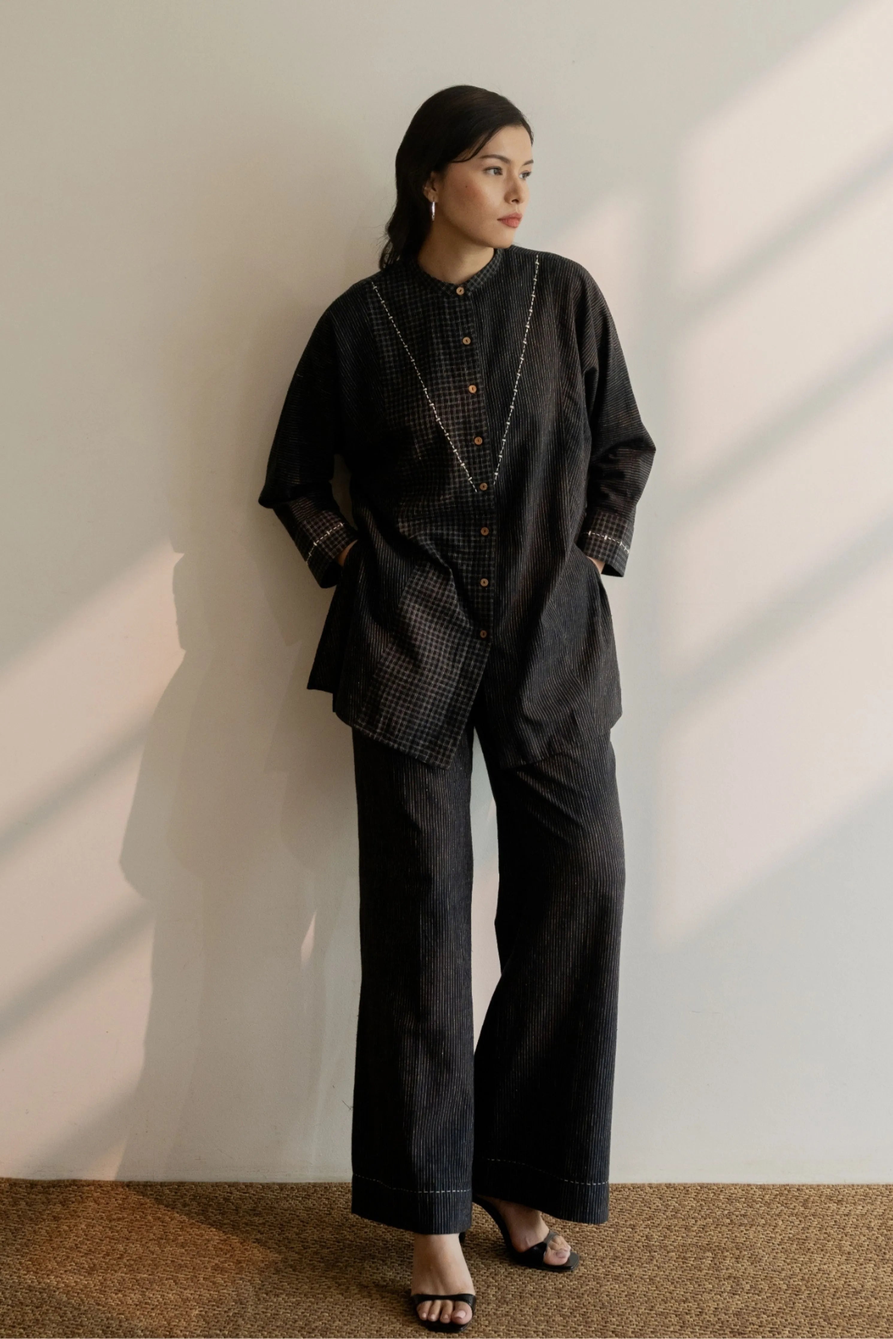 Celeste Black Shirt Kurta