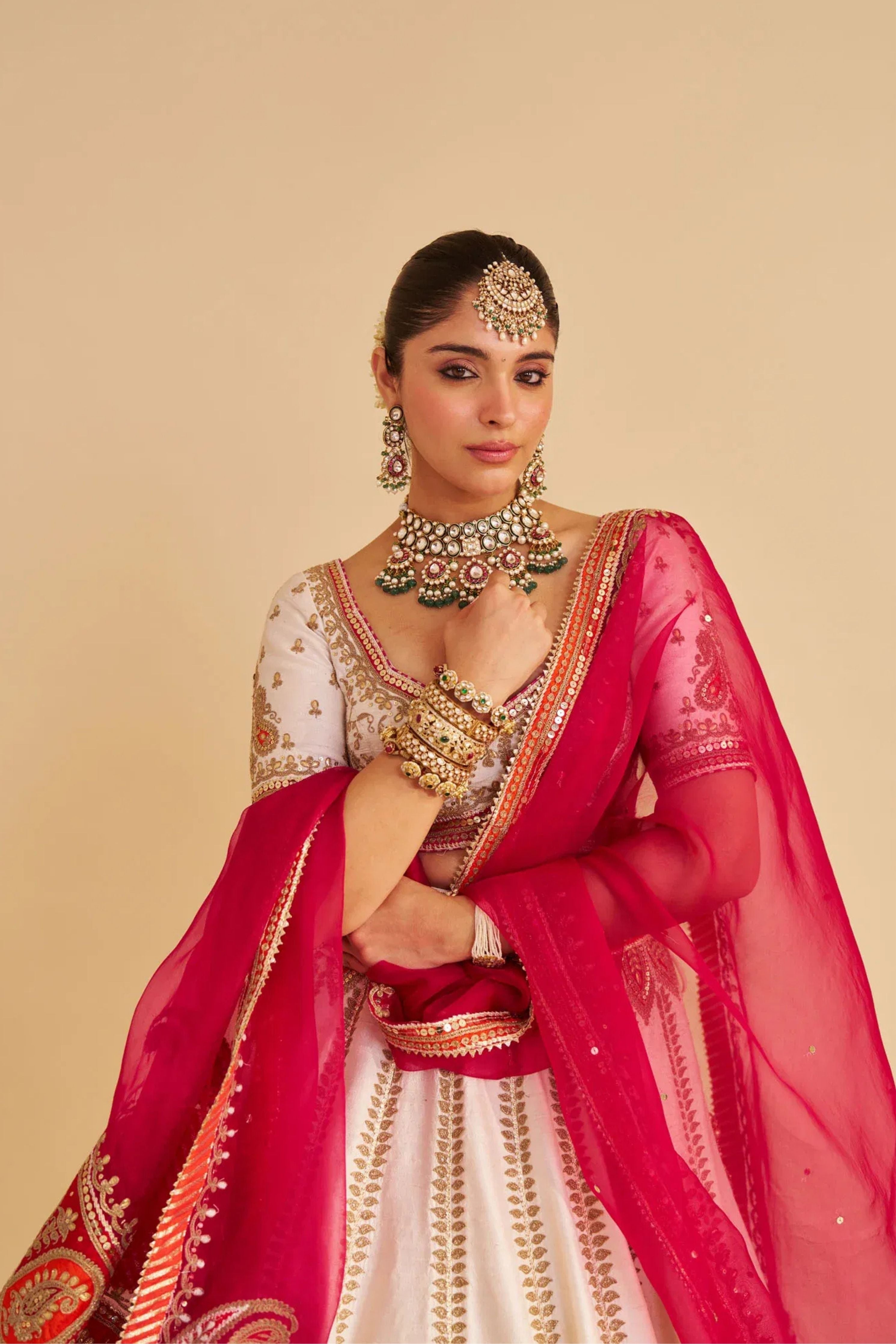 Amara  Daisy Ivory Lehenga   Set