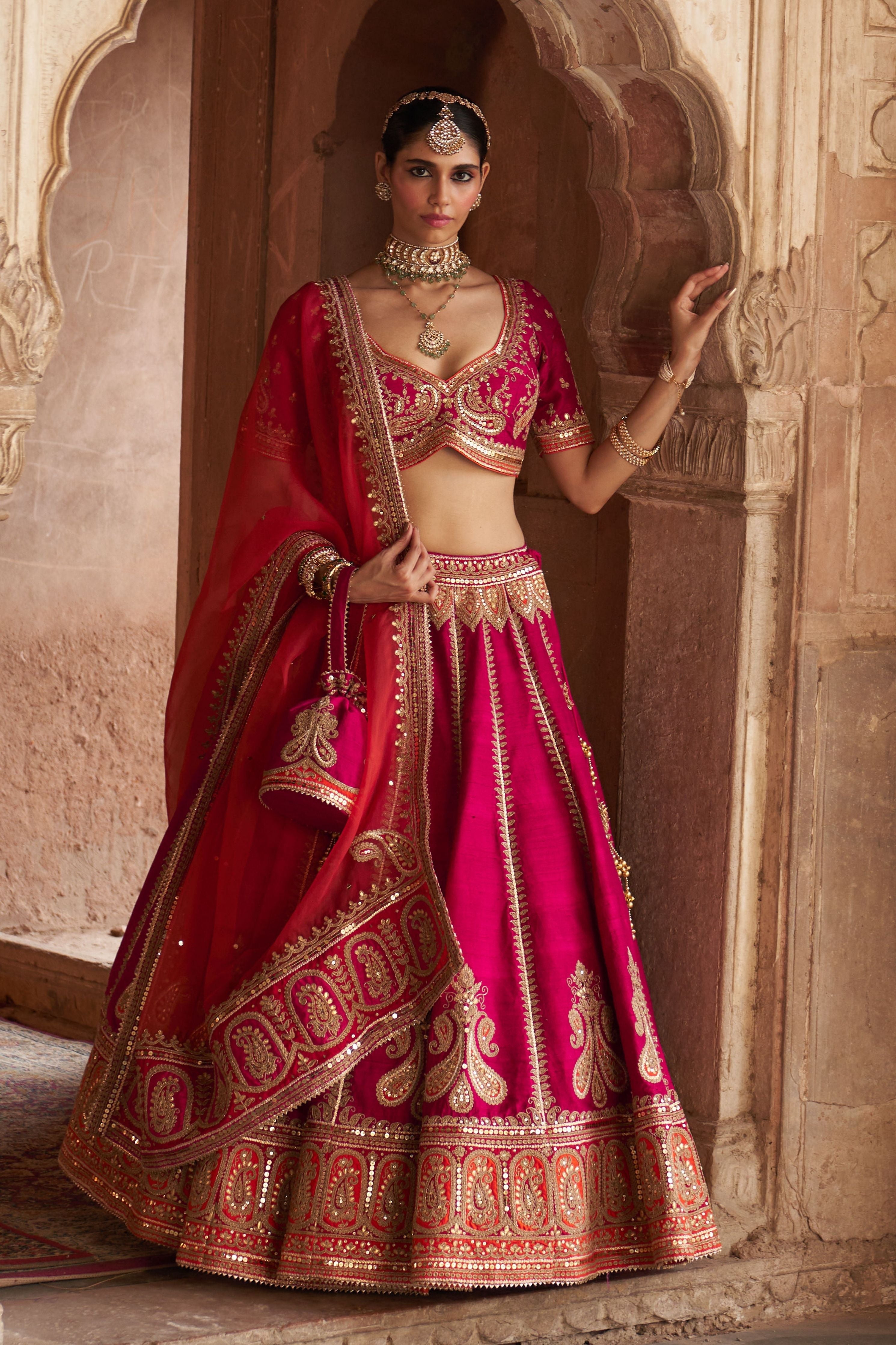 Amara  Hotpink Lehenga  Set