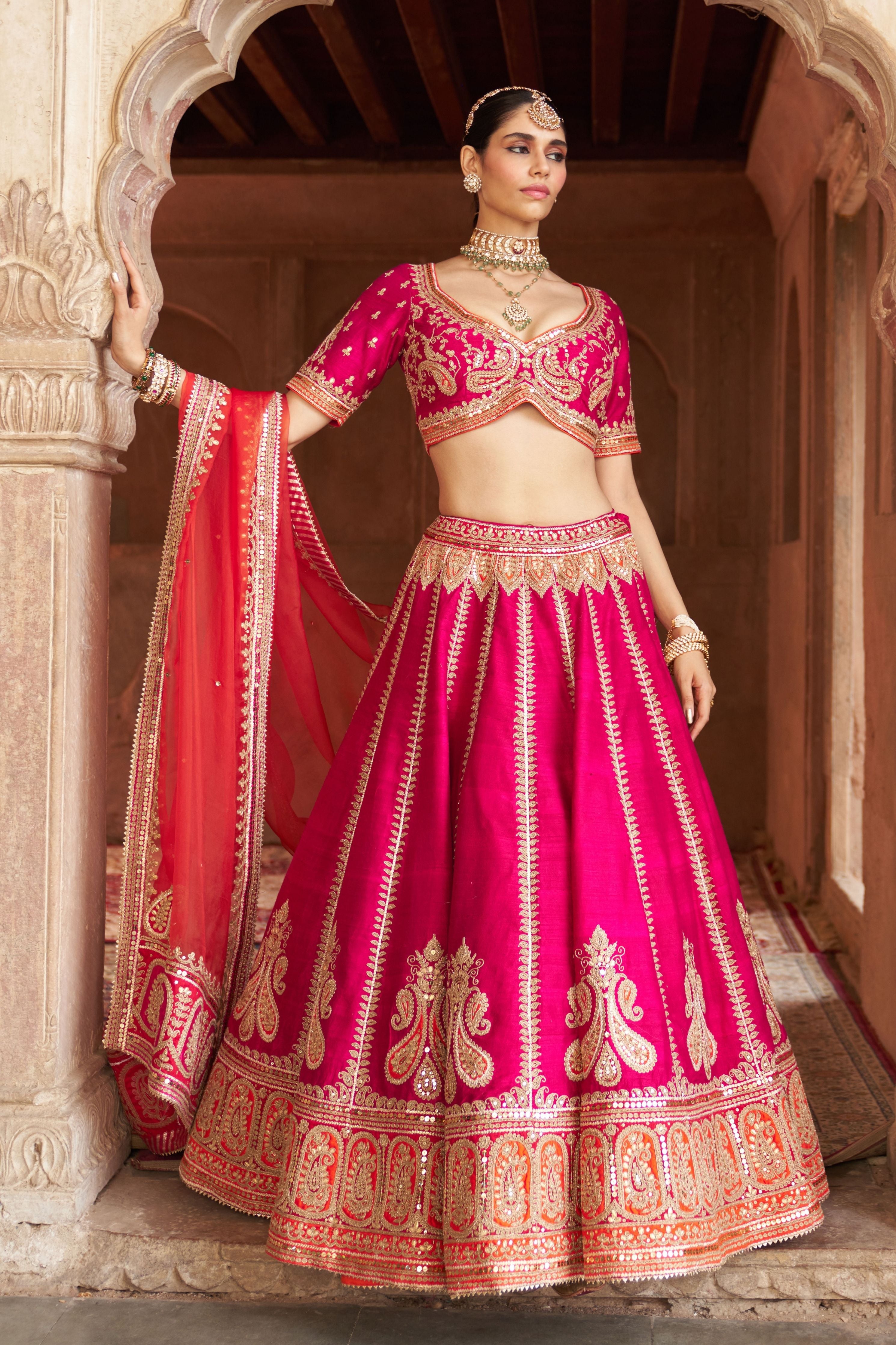 Amara  Hotpink Lehenga  Set