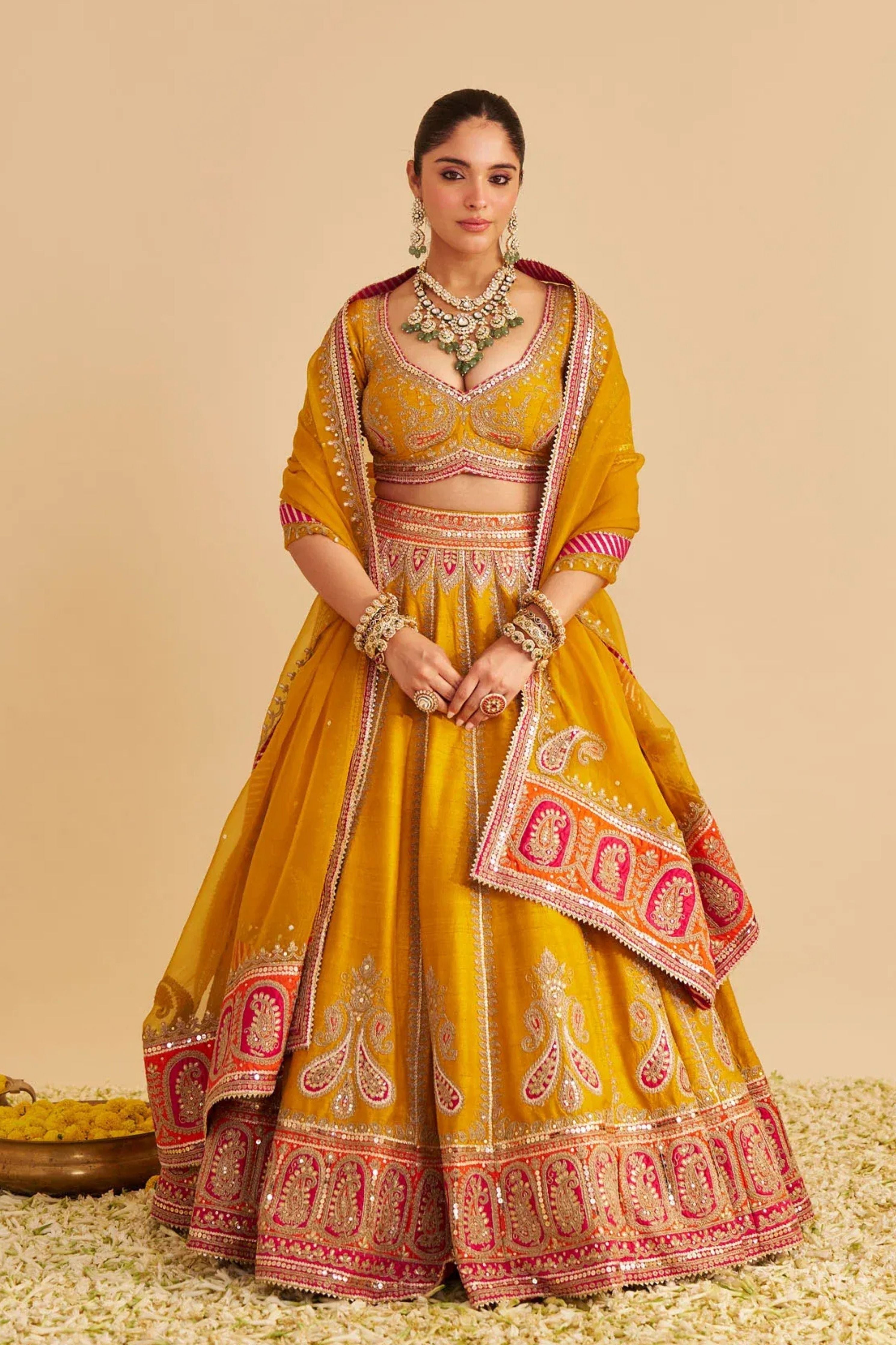 Amara  Mustard Lehenga  Set