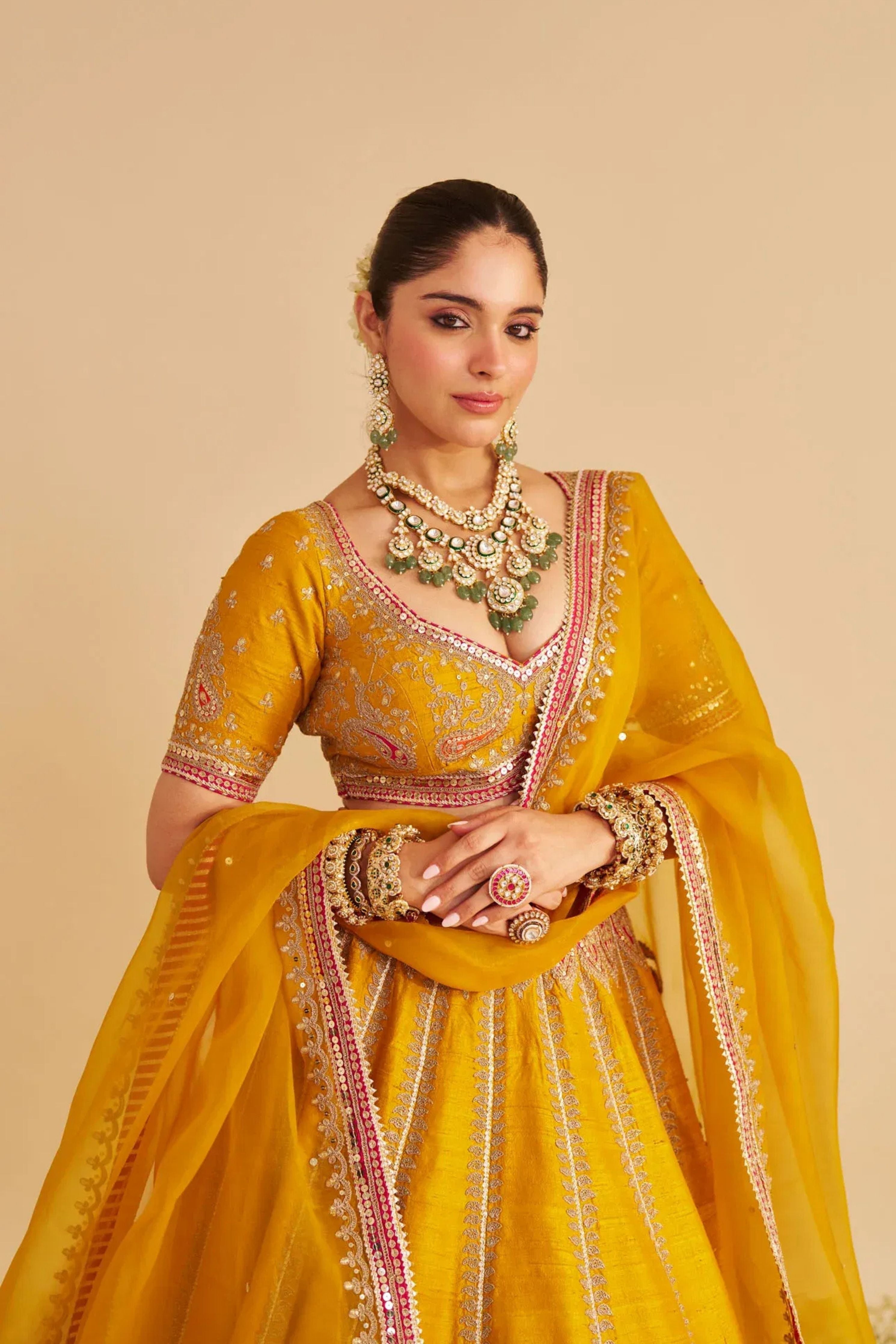 Amara  Mustard Lehenga  Set