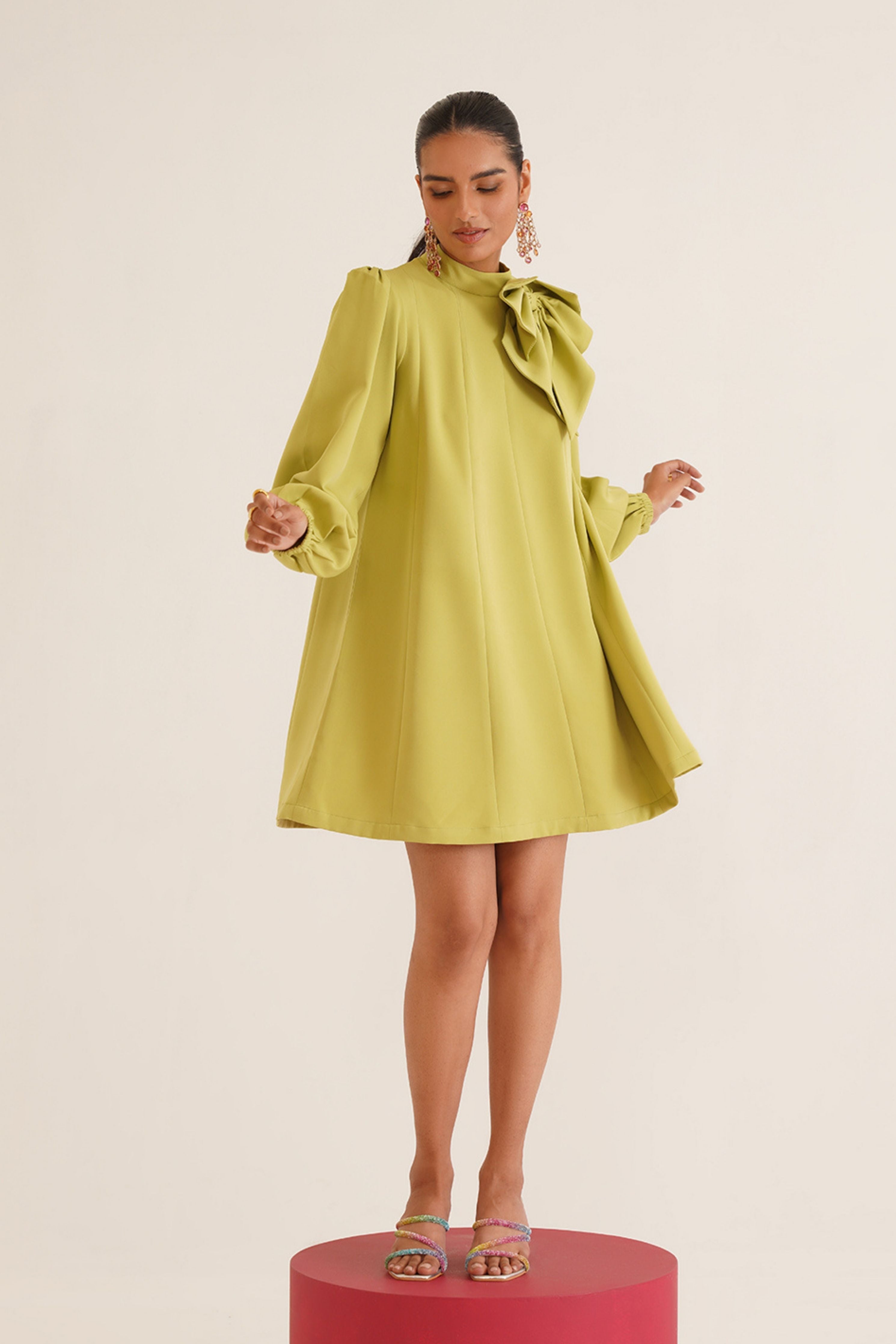 Belle Cyber Green Dress