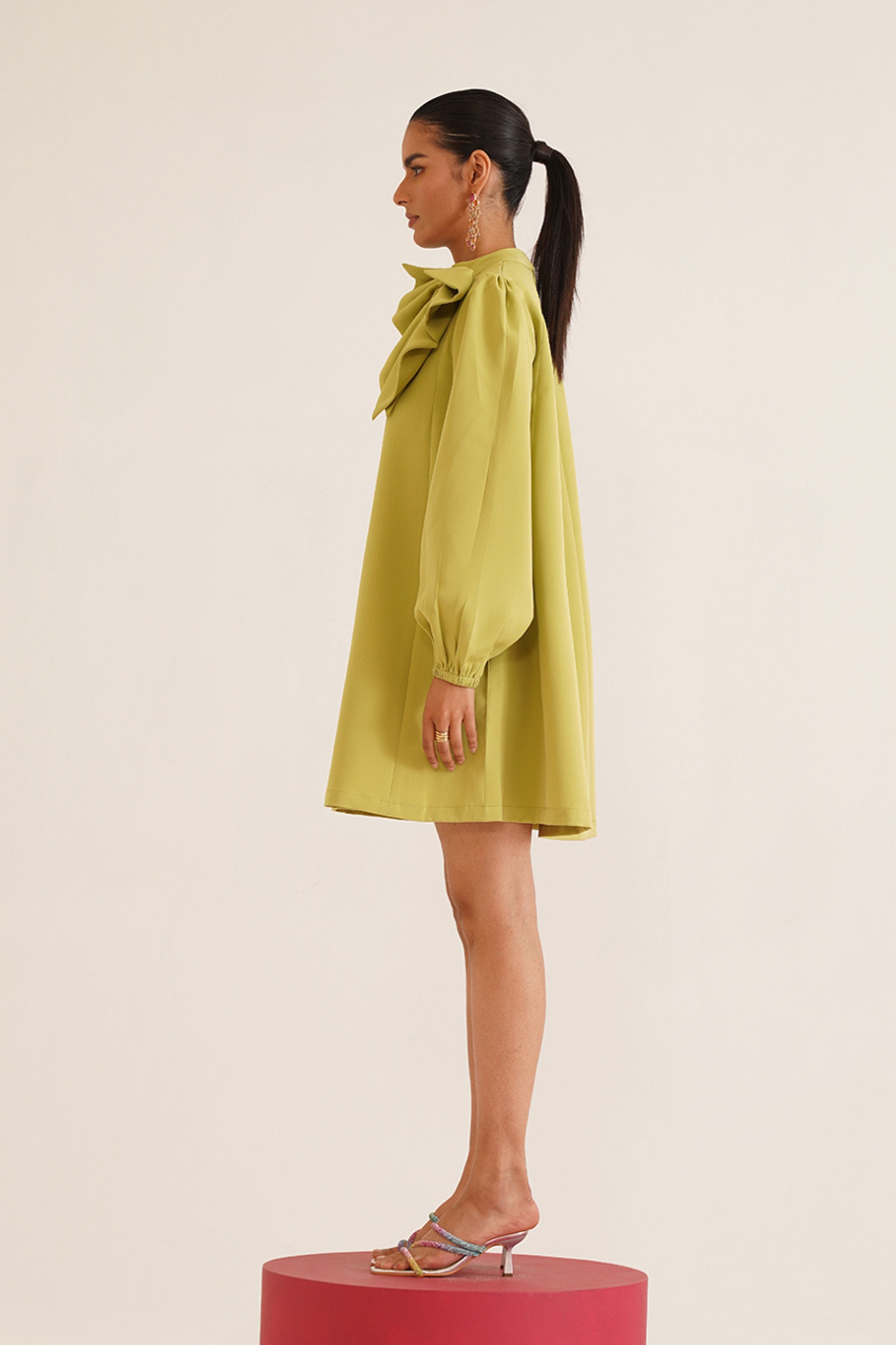 Belle Cyber Green Dress