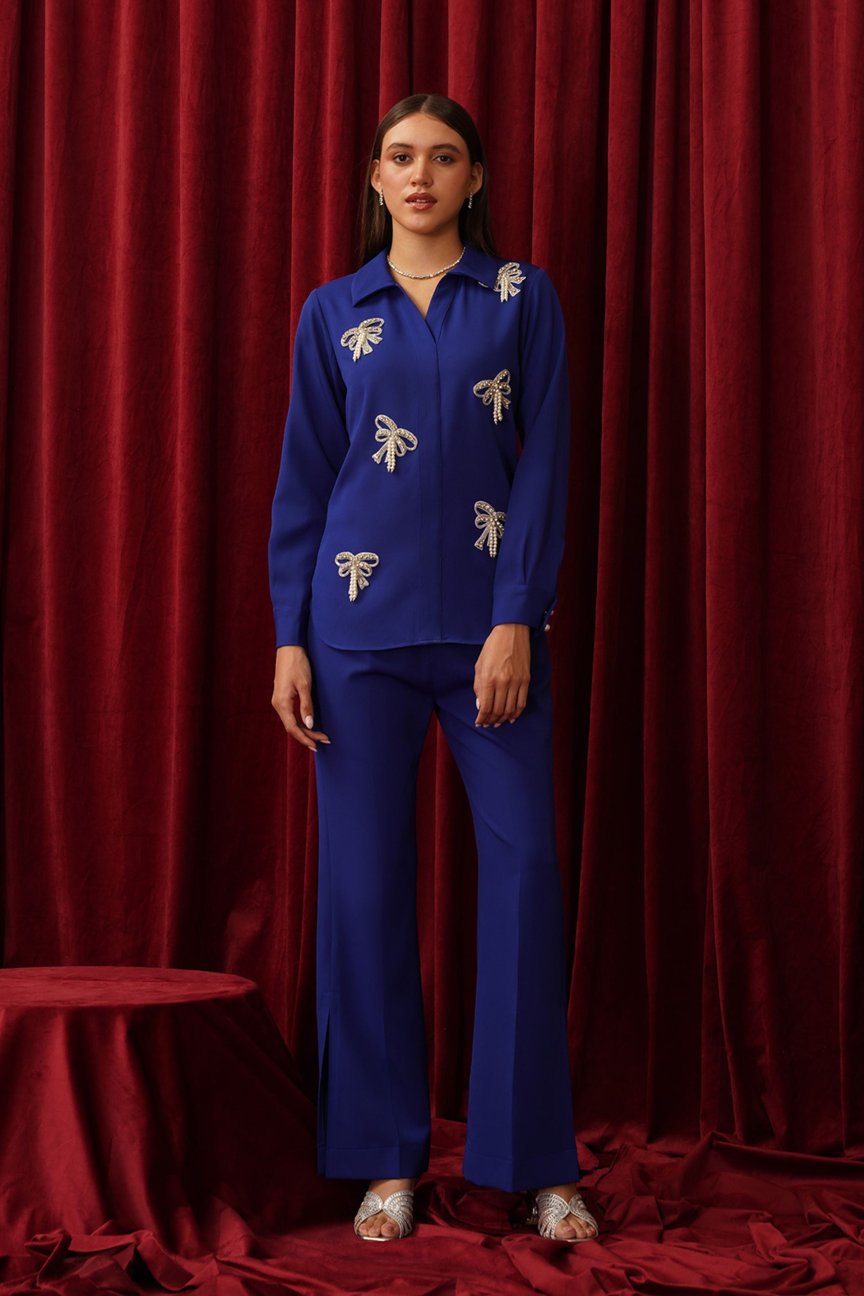 Lady Bow Blue Co-ord Set