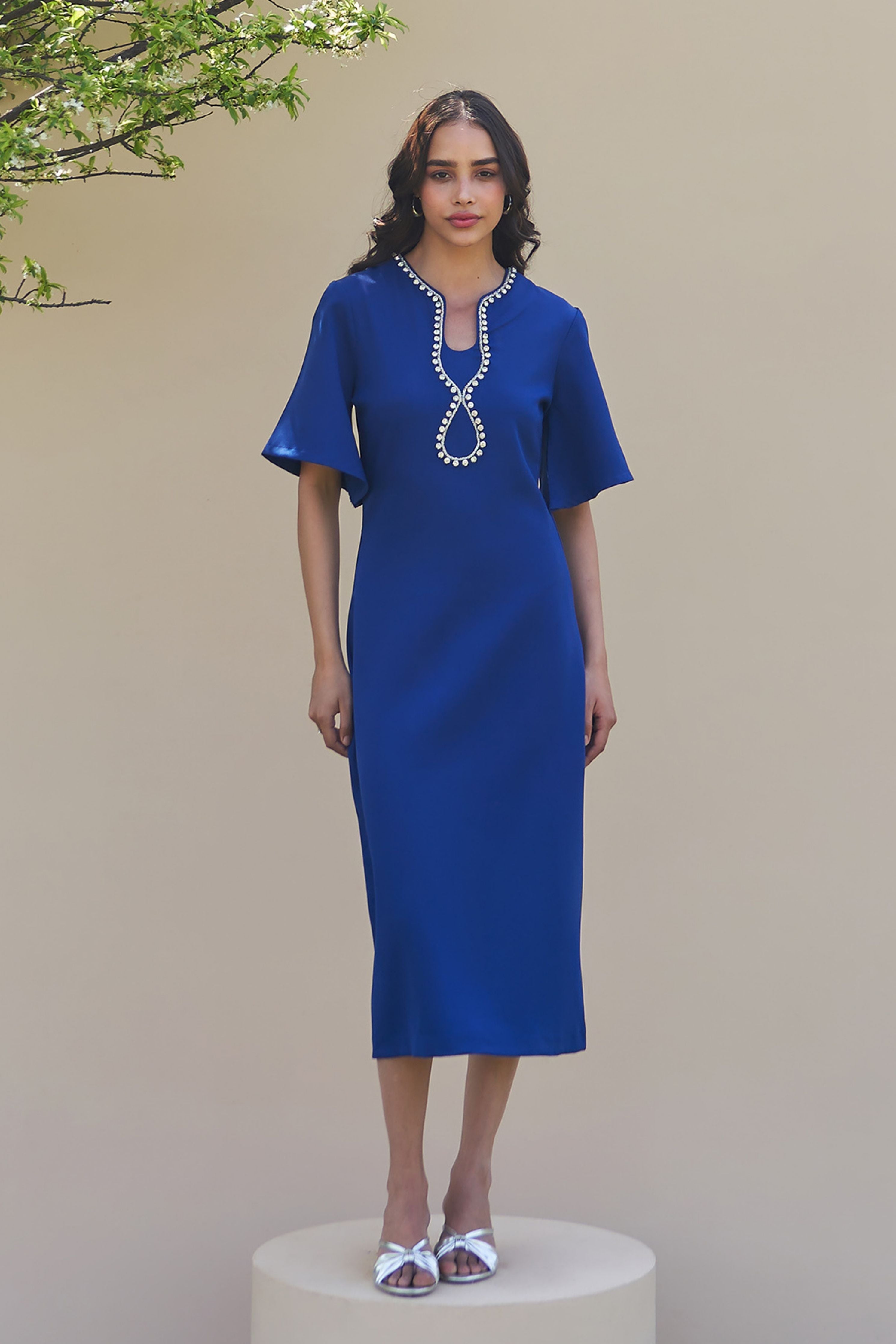 Dewdrop Blue Midi Dress