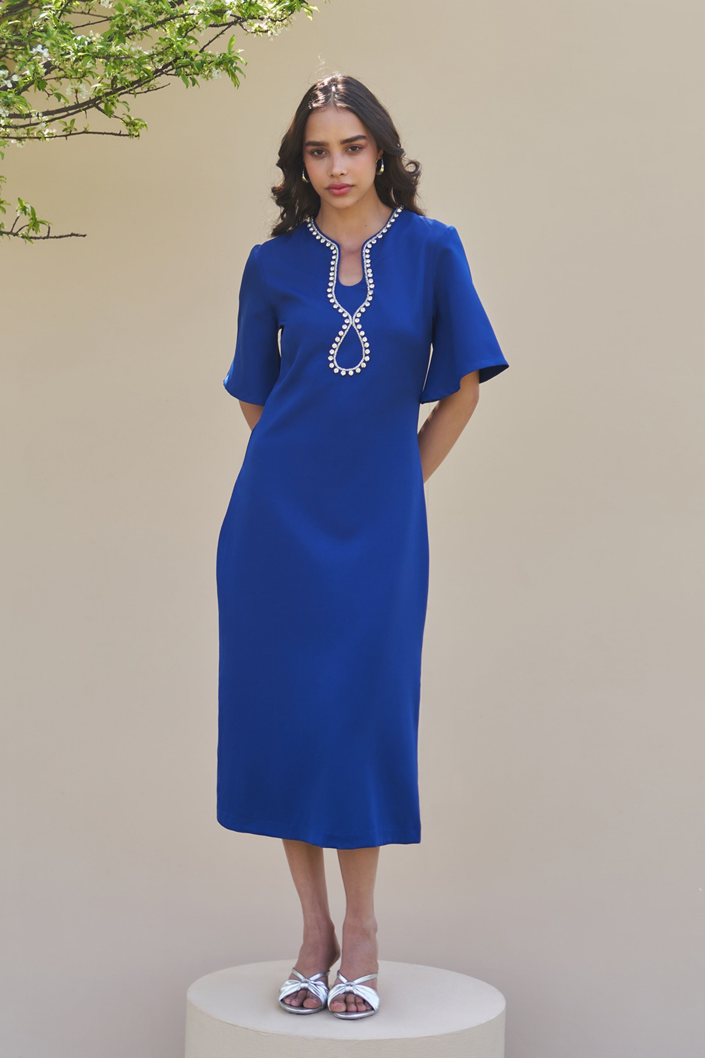 Dewdrop Blue Midi Dress