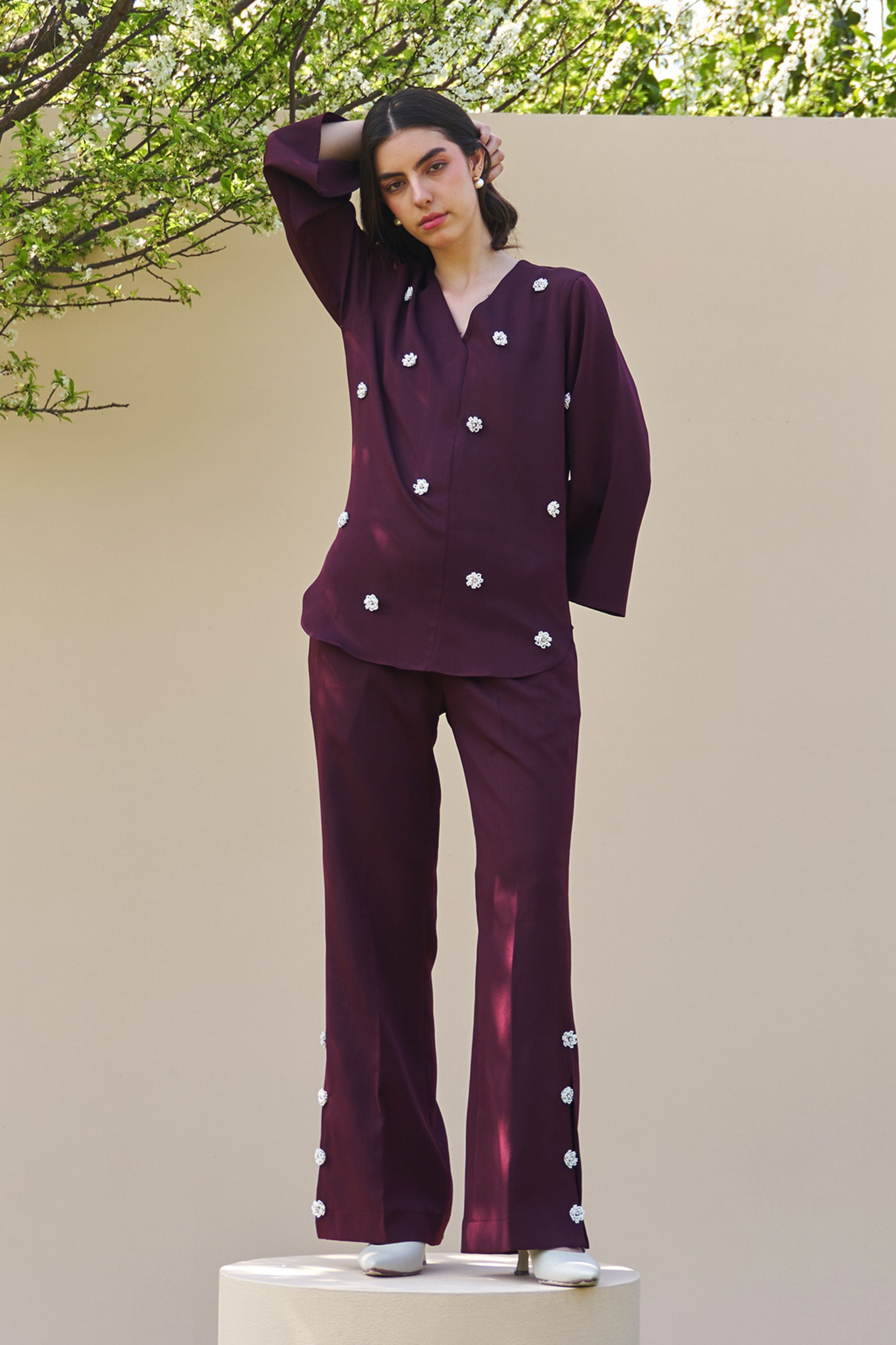 Greta Burgundy Co-ord Set