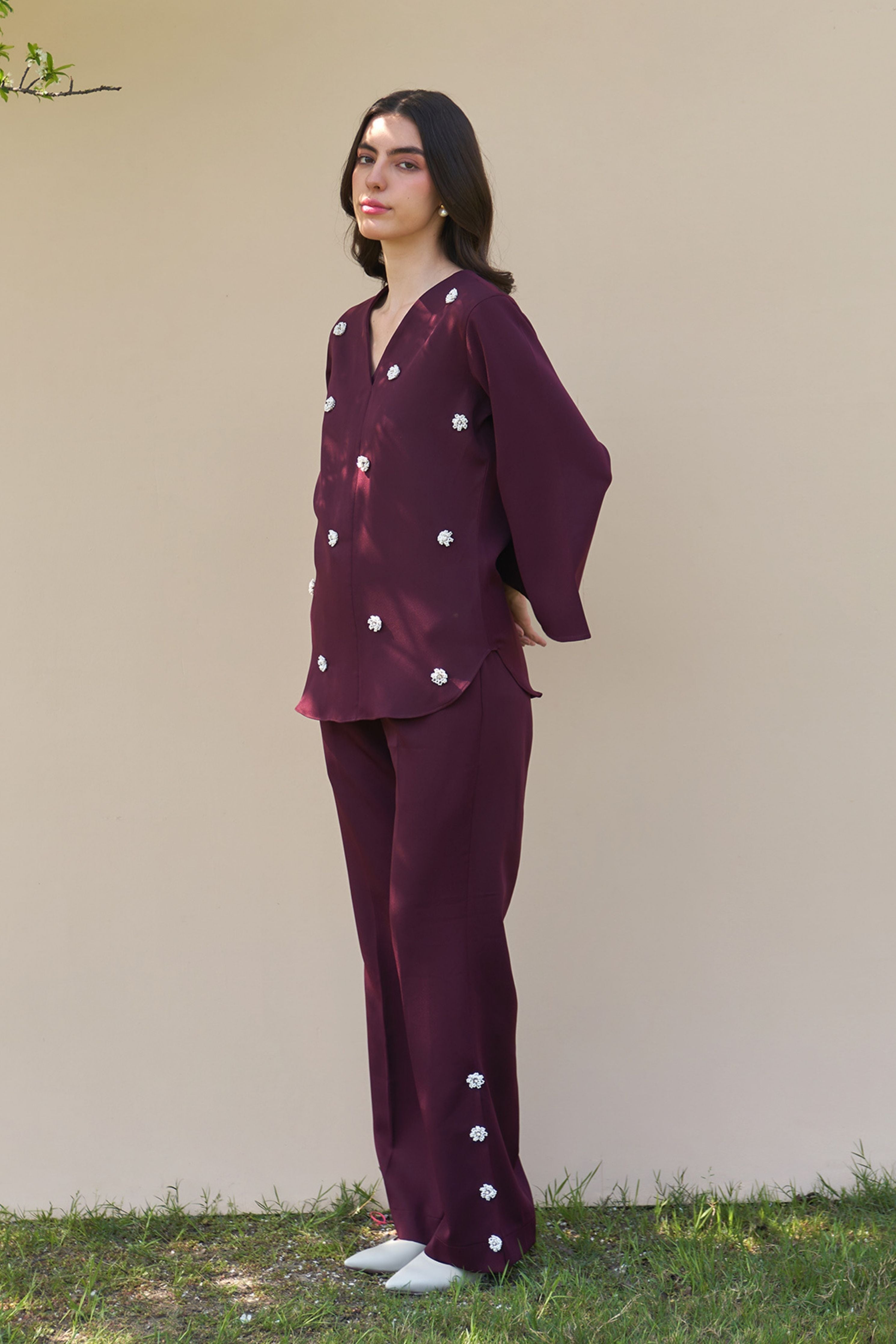 Greta Burgundy Co-ord Set