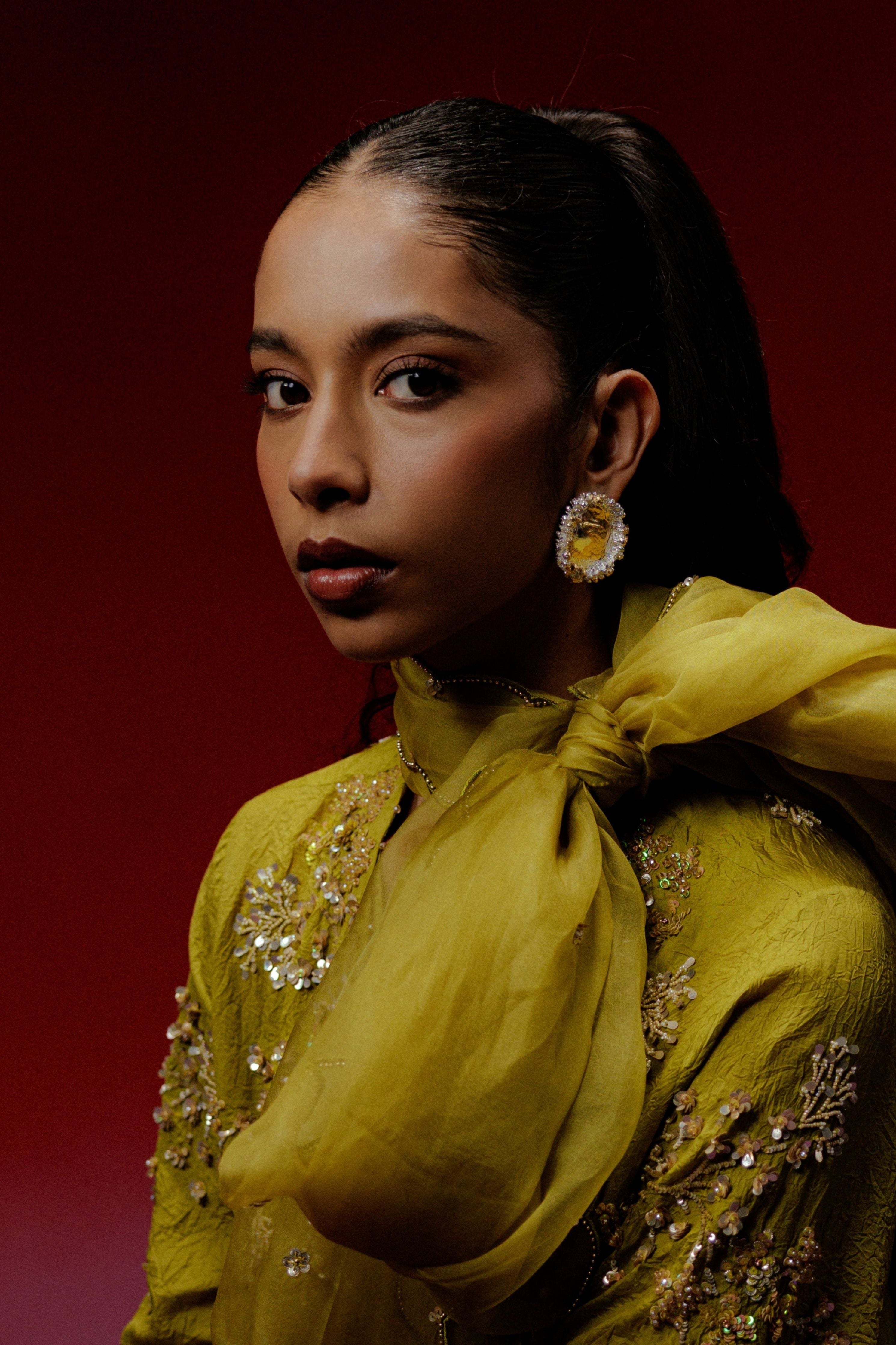 Two Tone Bubbly Crater Studs Silver And Gold