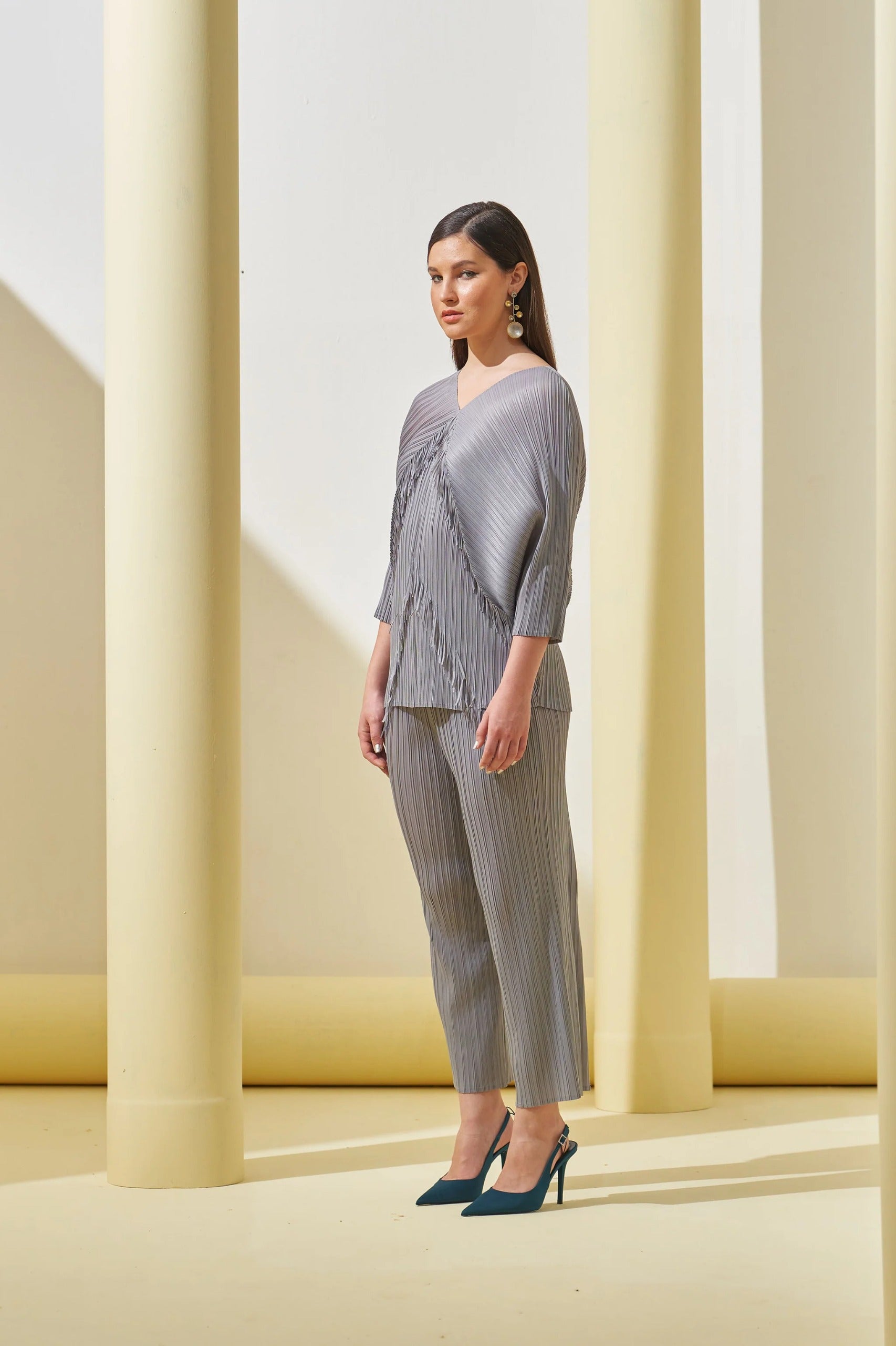 Grey Fringe Co-Ord Set