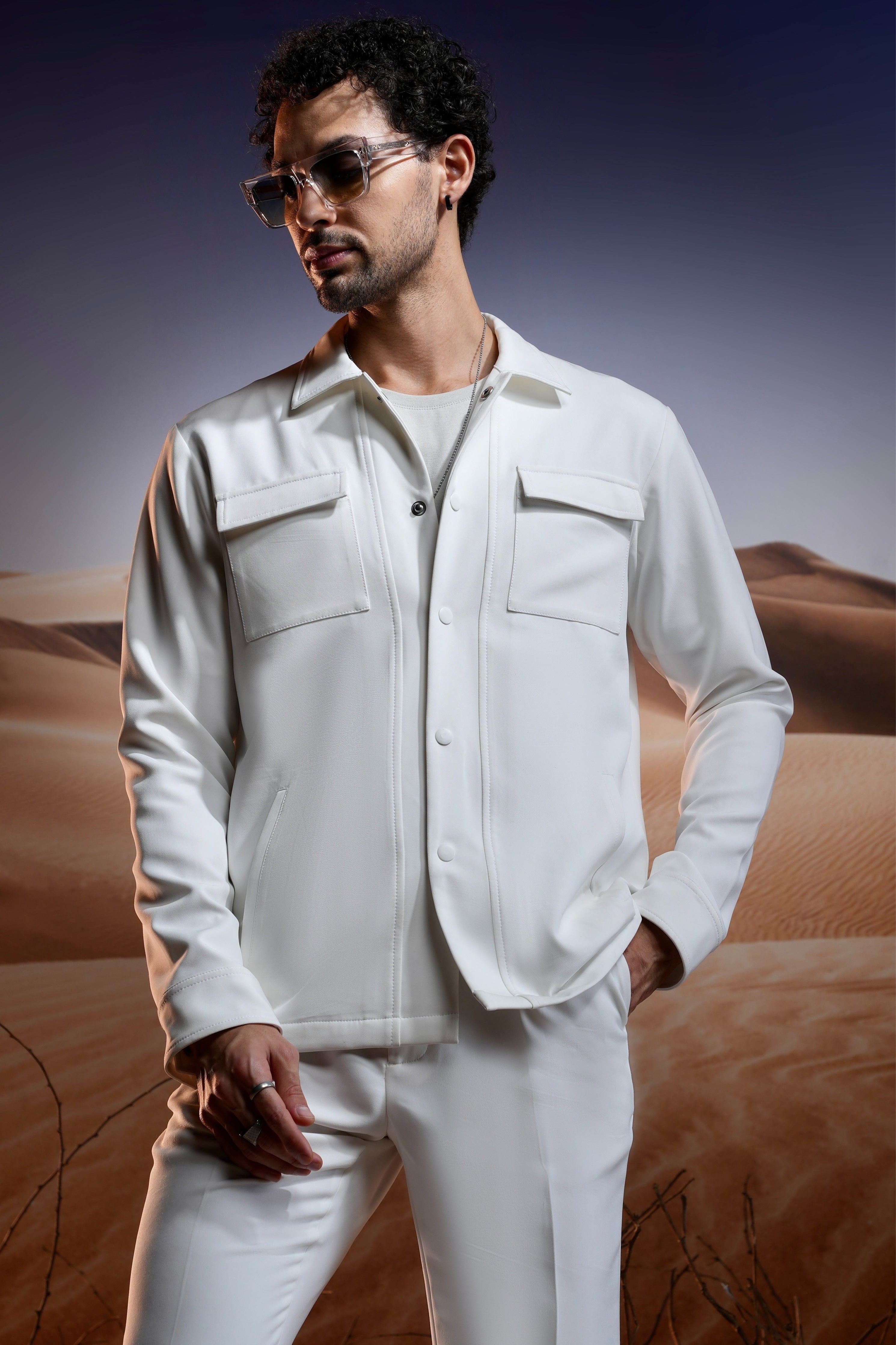 White Banana Crepe Co-ord Set