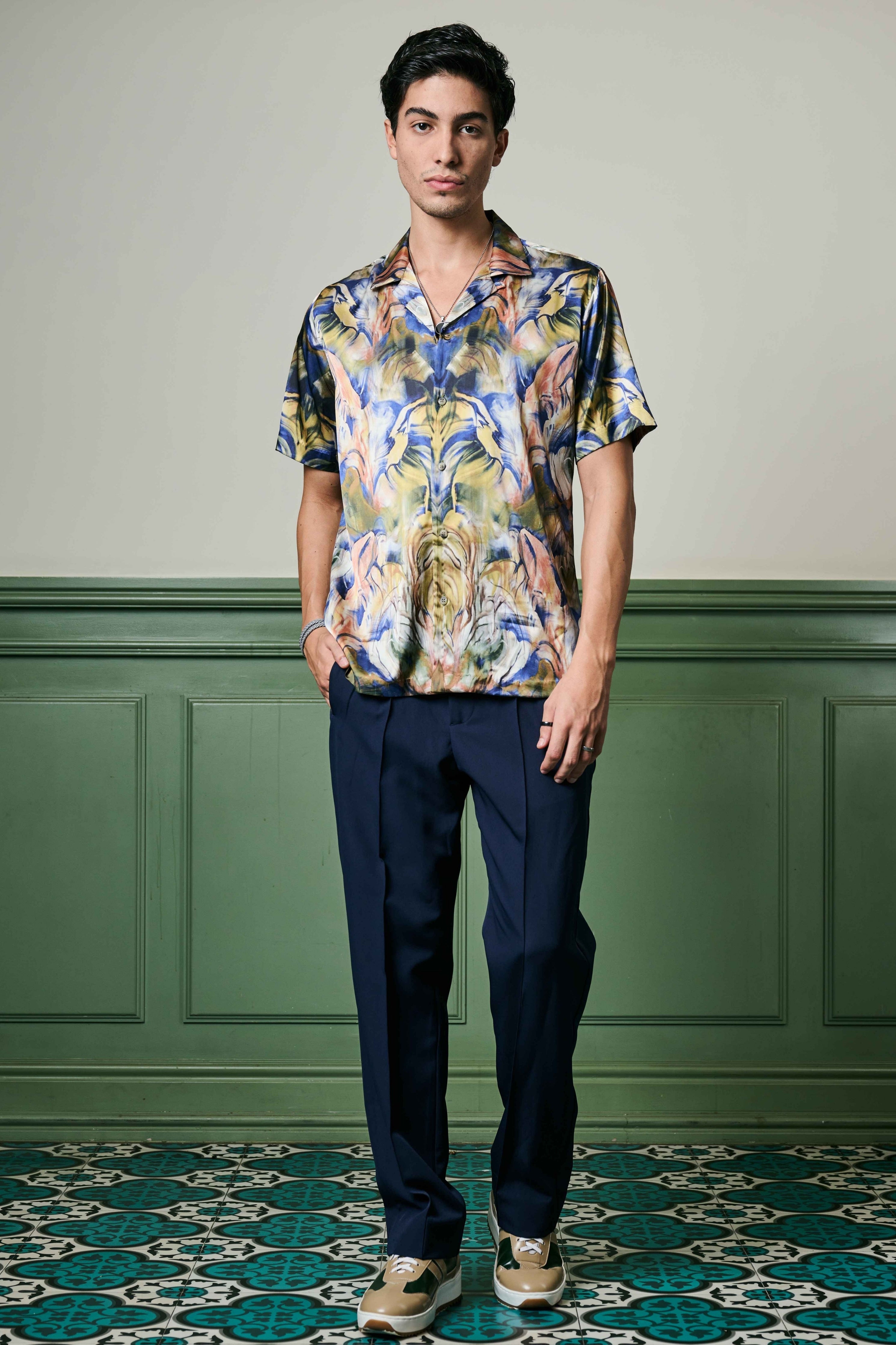 Verdant Dreams Habutai Silk Shirt
