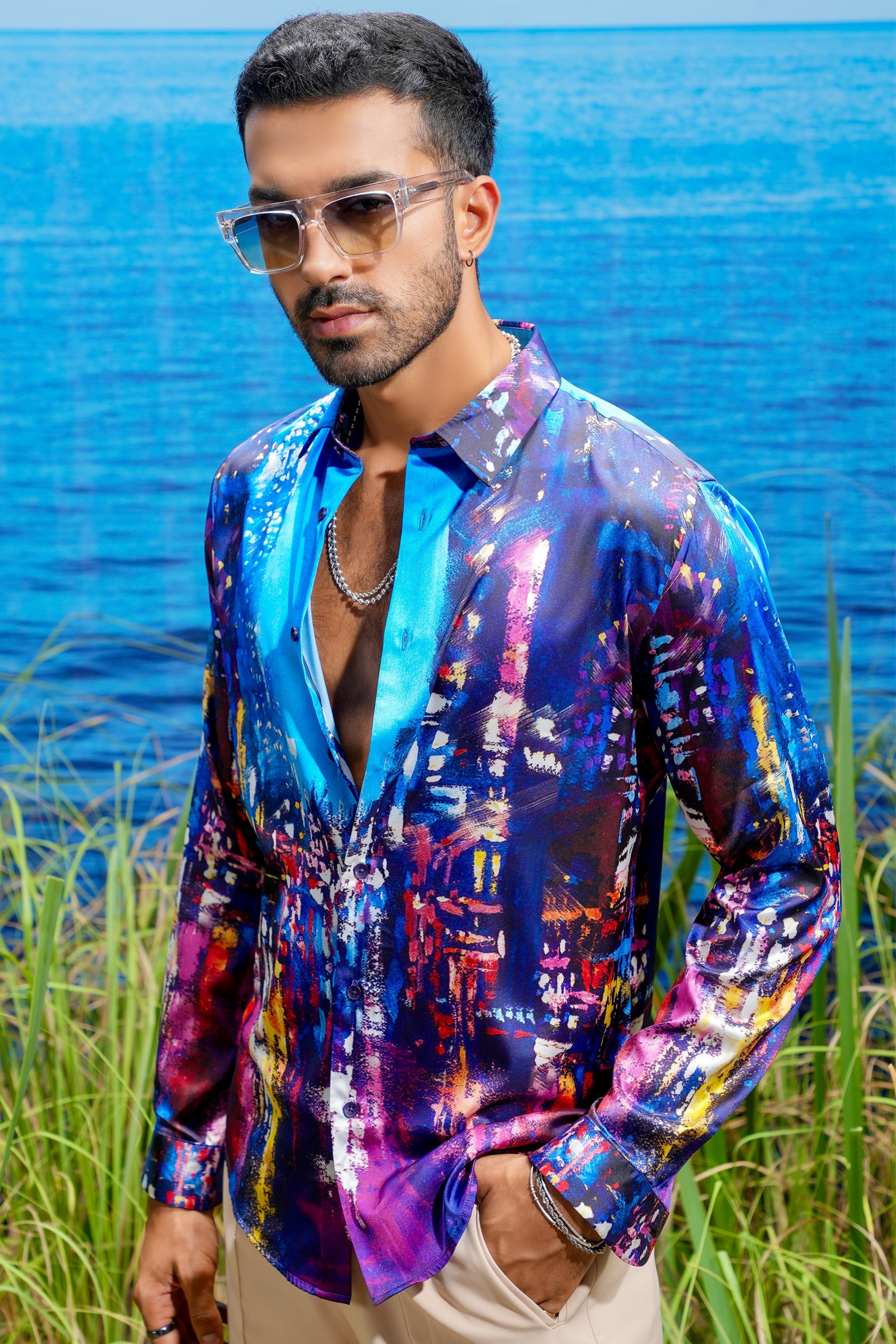 Vienna Prism Habutai Silk Shirt