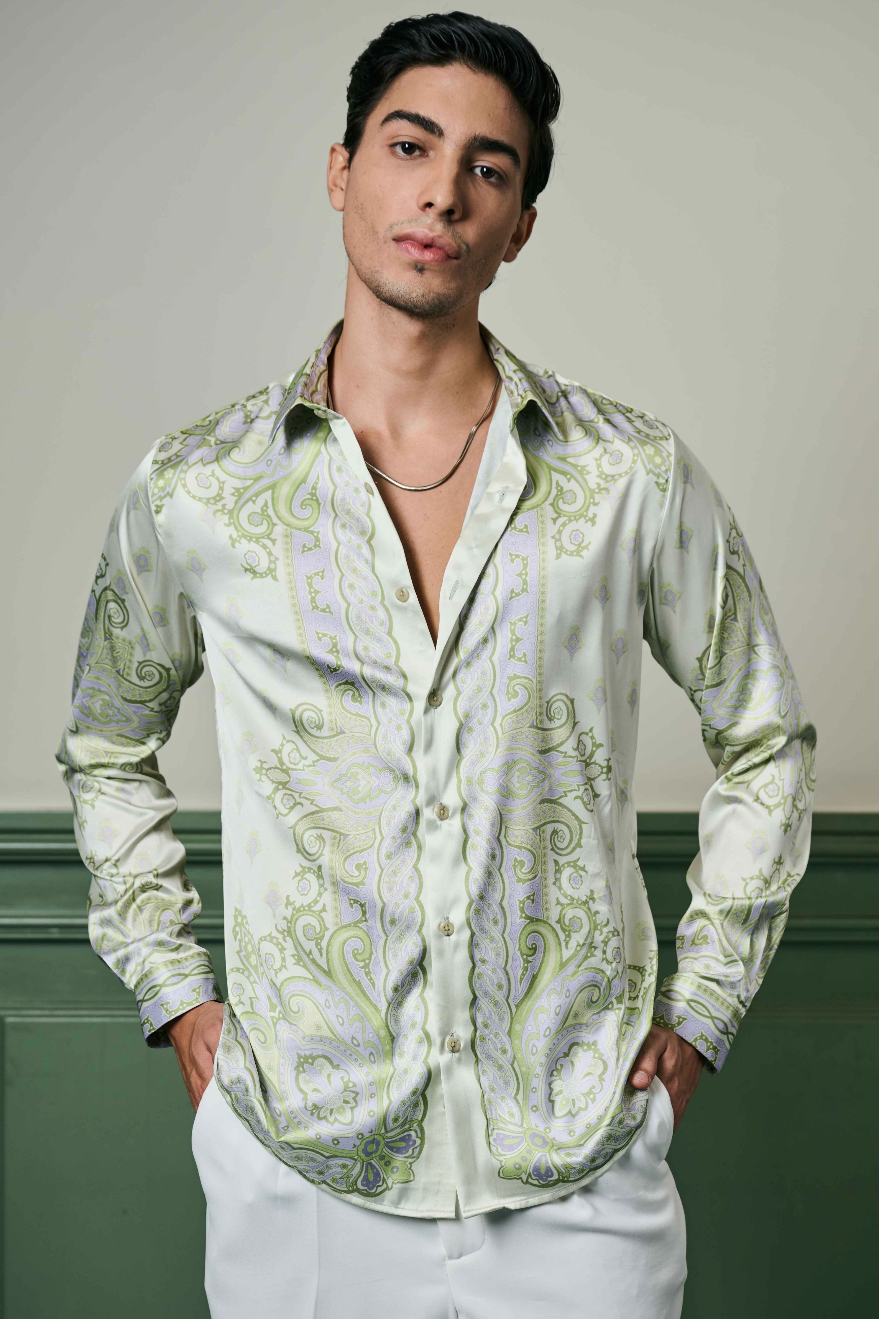 Mint Reverie Habutai Silk Shirt