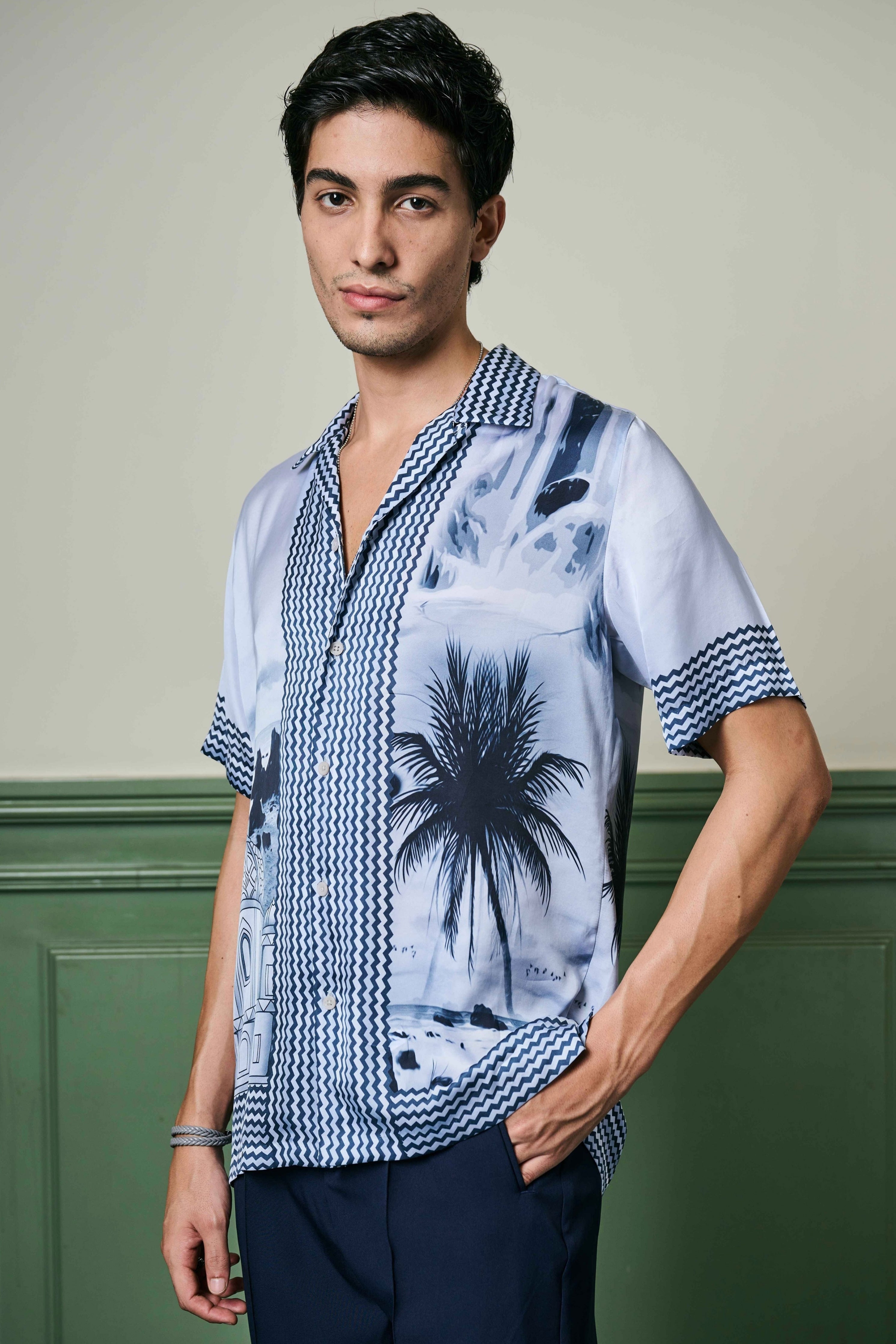 Tropical Twilight Habutai Silk Shirt