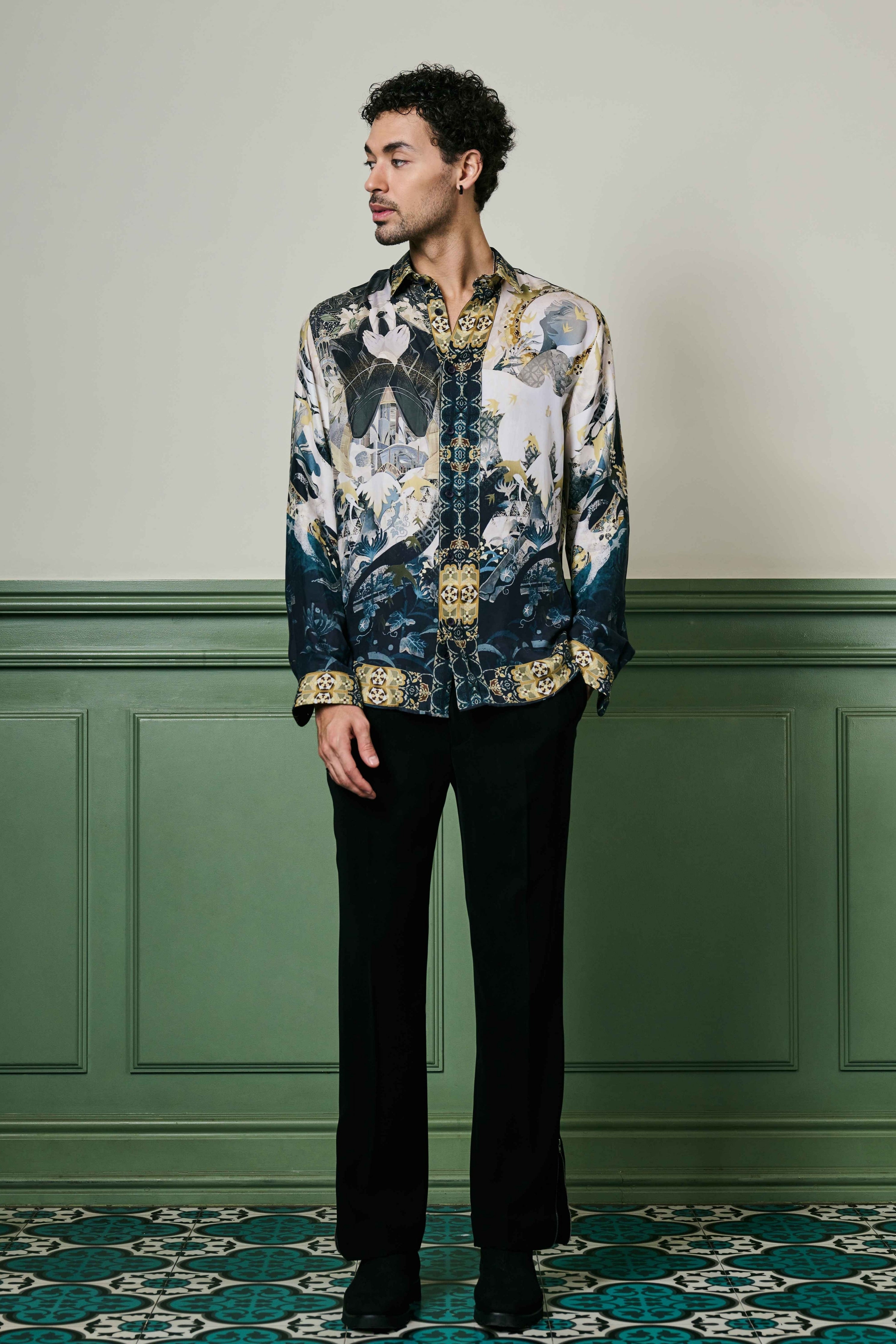 Kyoto Nightfall Habutai Silk Shirt