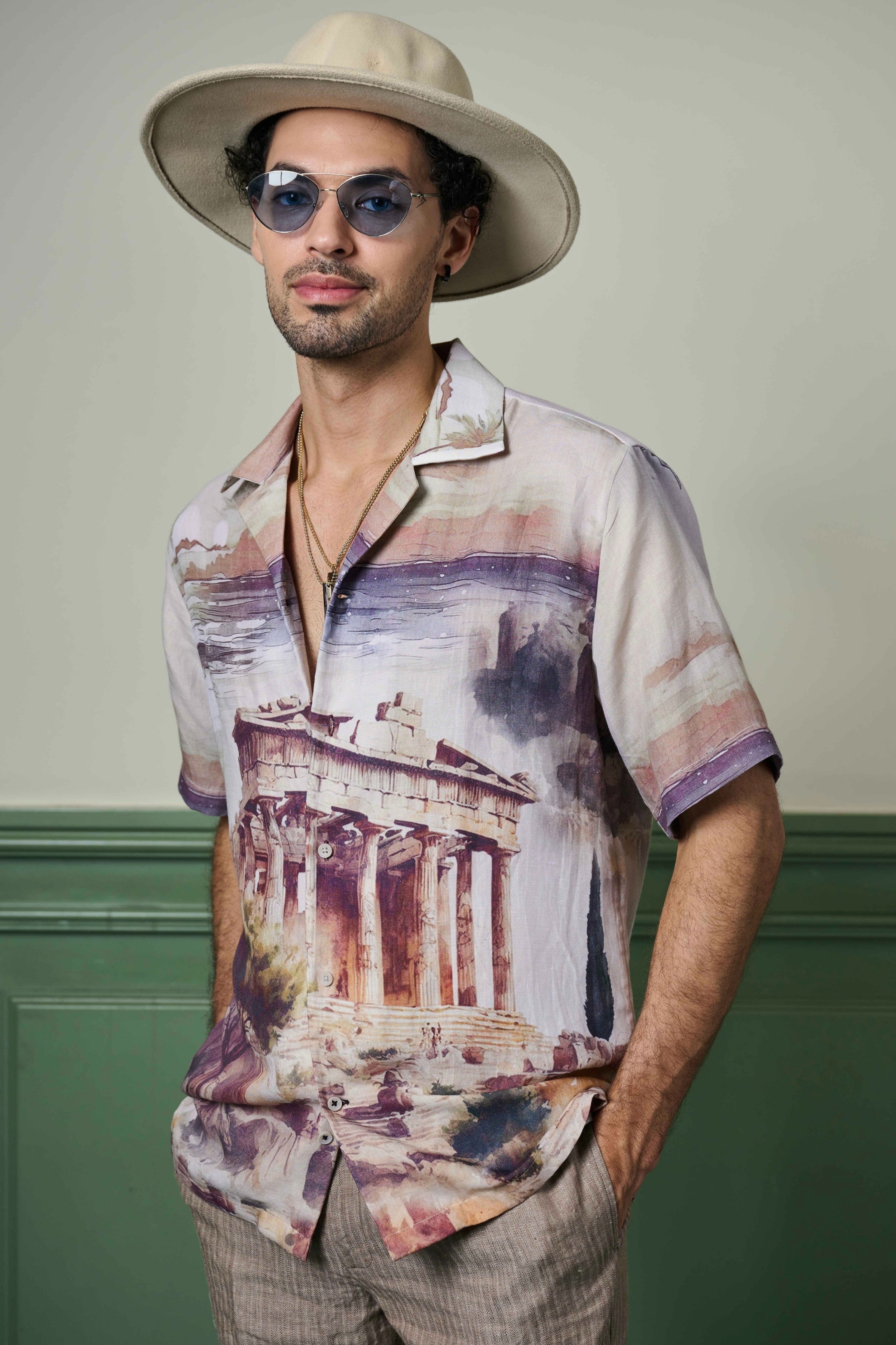Athenian Glory Linen Cuban Shirt