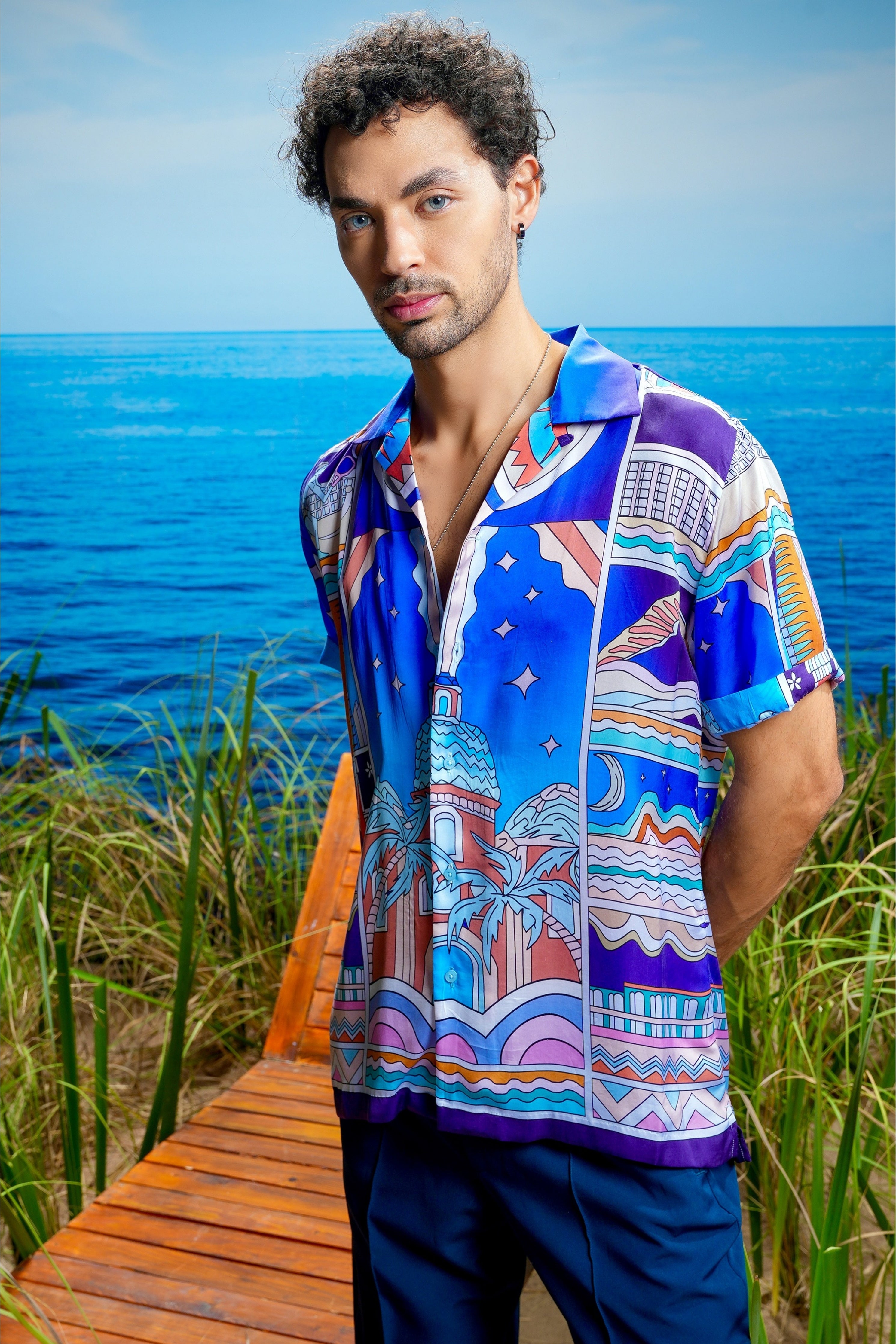 Mystic Skyline Habutai Silk Shirt