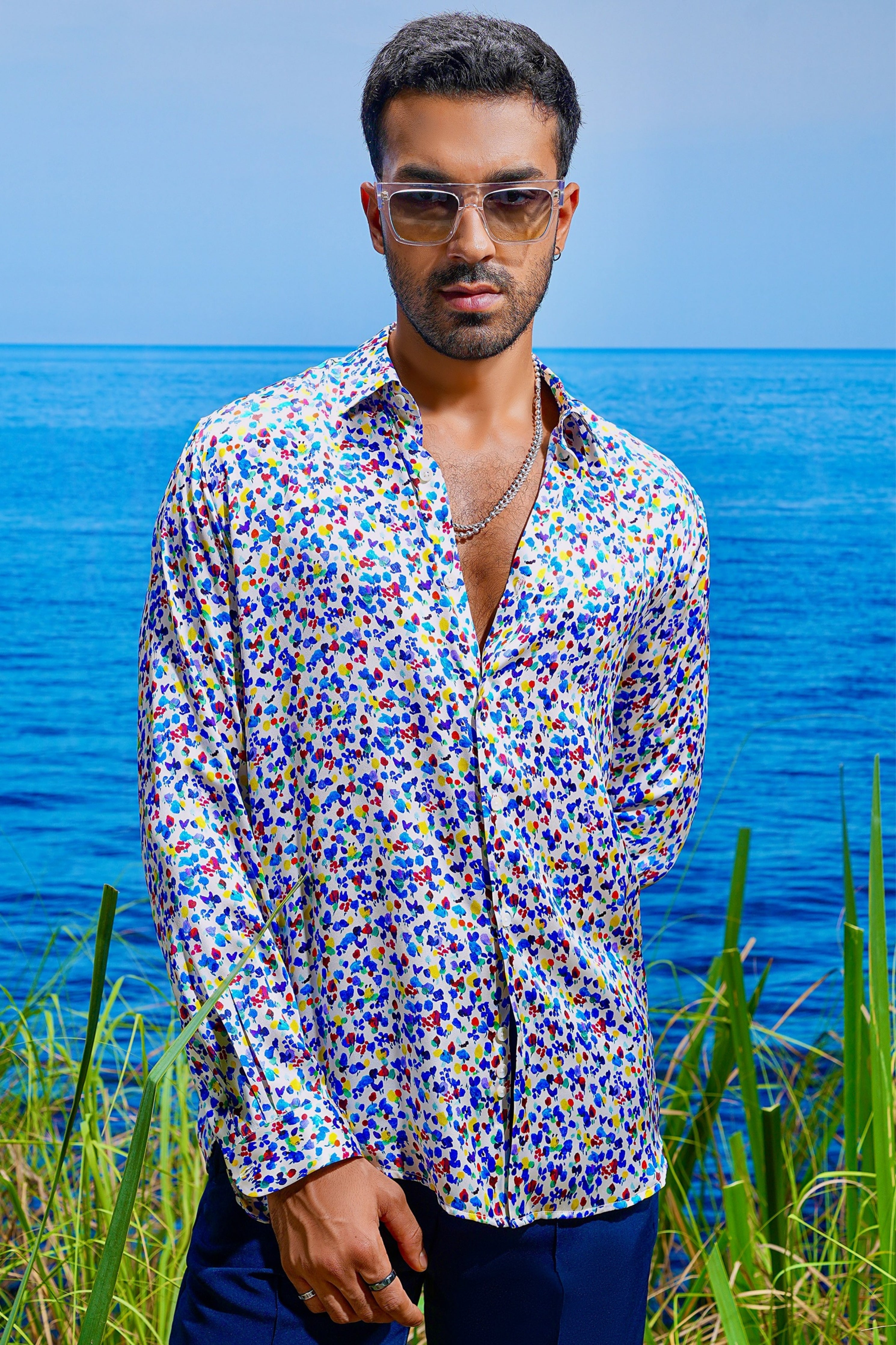 Seraphic Blossom Habutai Silk Shirt