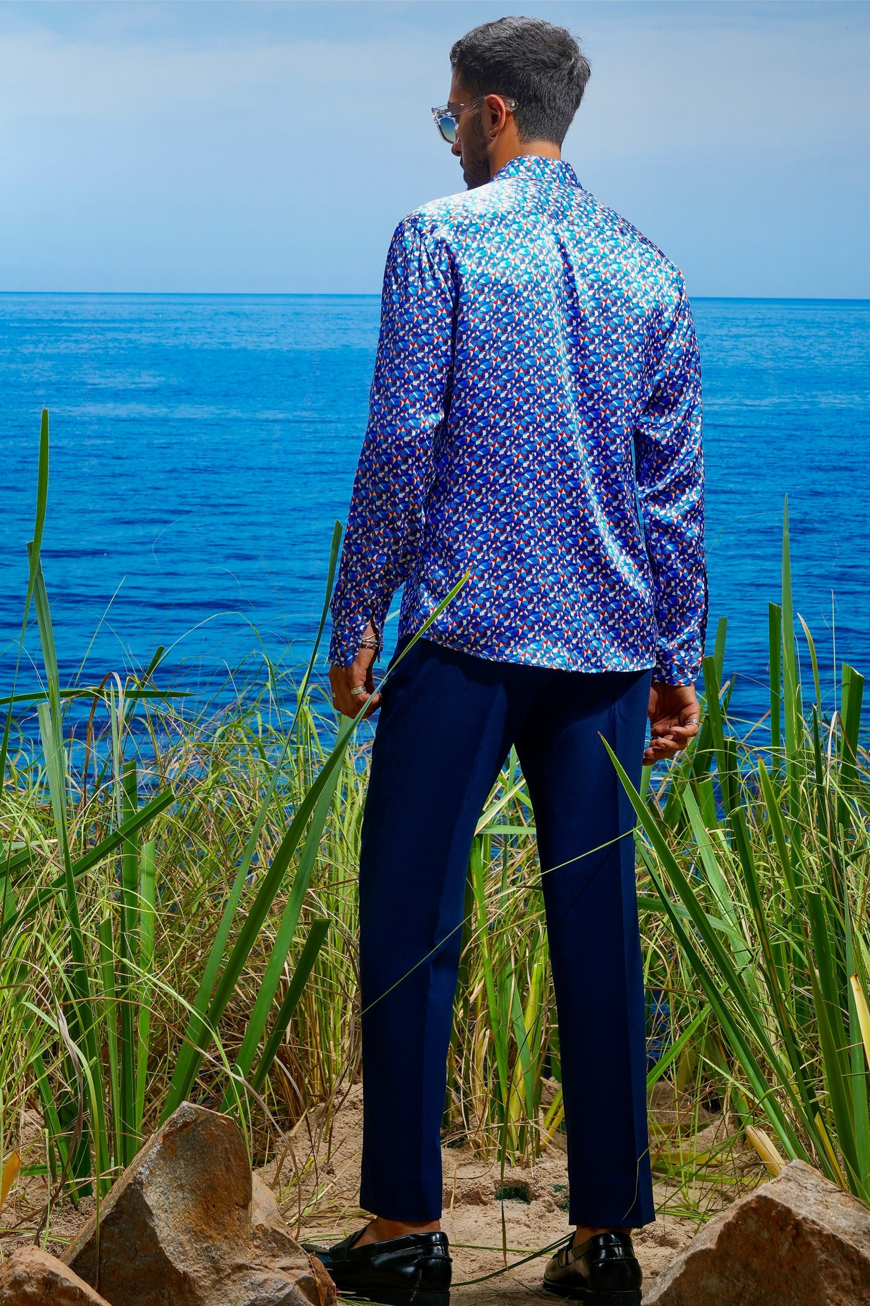 Prismatic Horizon Habutai Silk Shirt