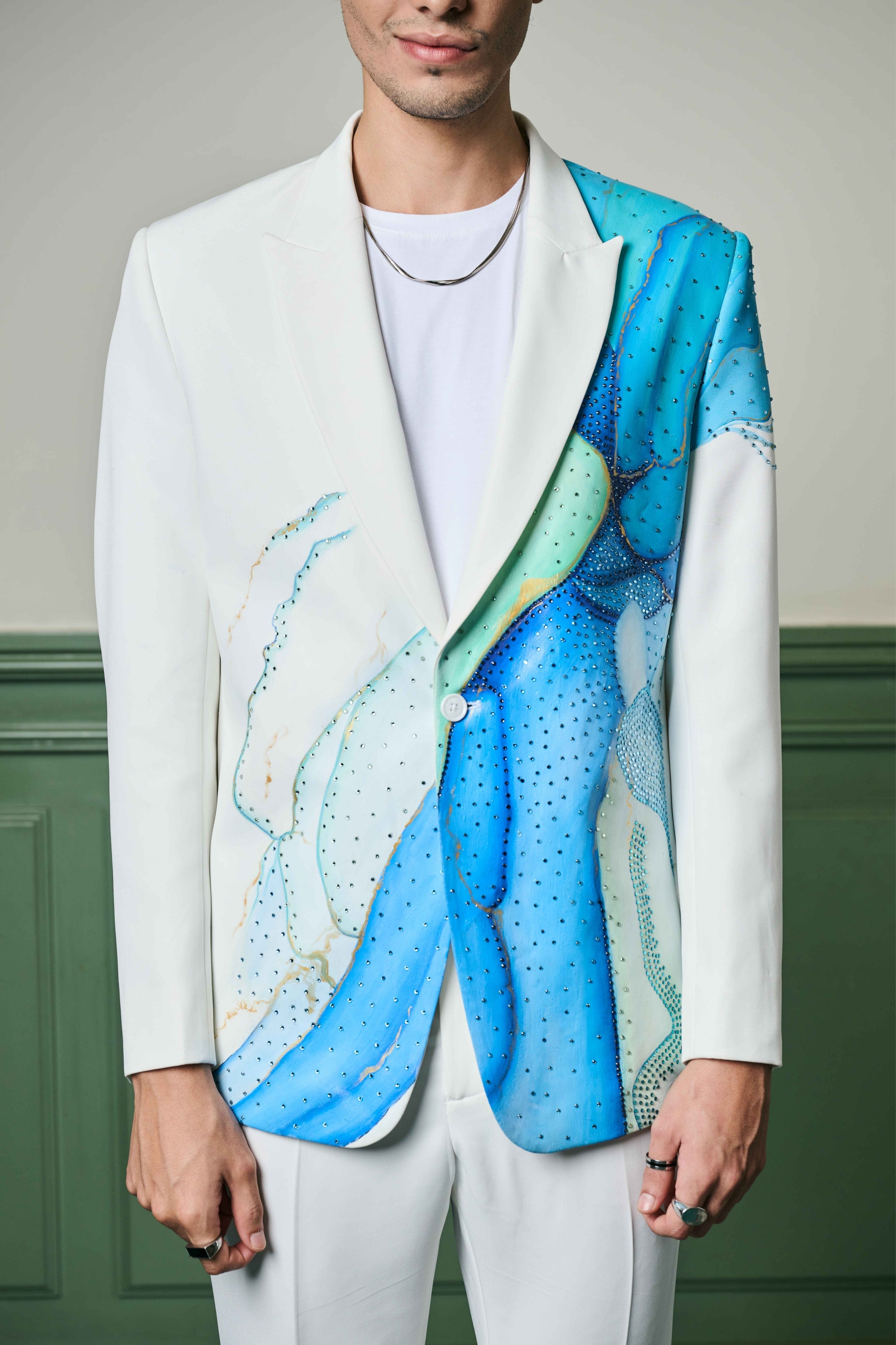 Aqua Hand-Painted Ceremonial Suit